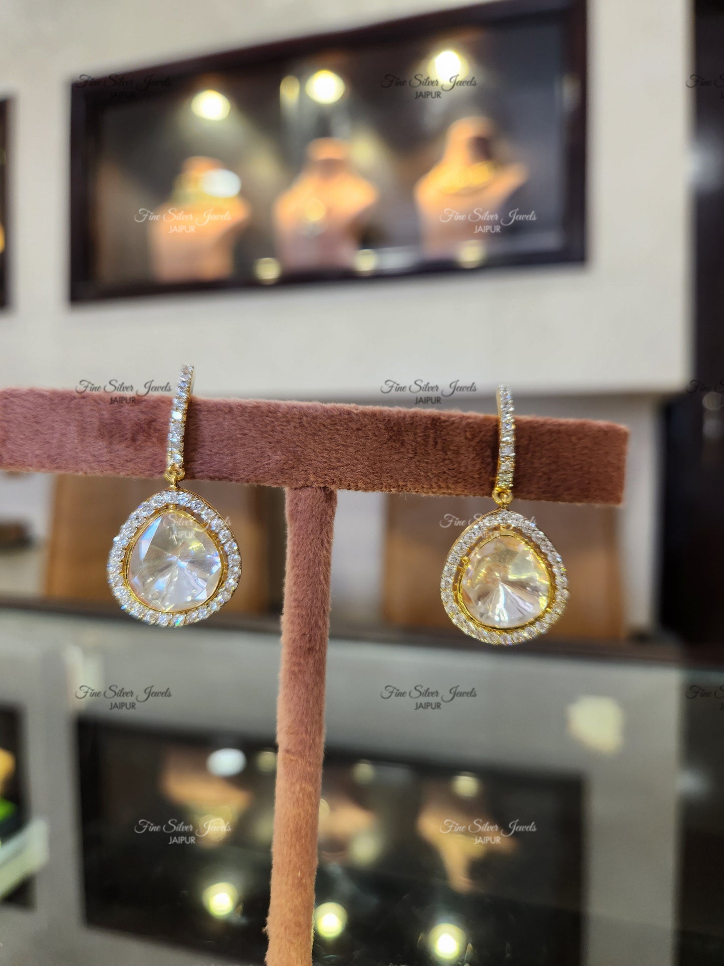 925 Silver Ria polki Earrings finesilverjewels