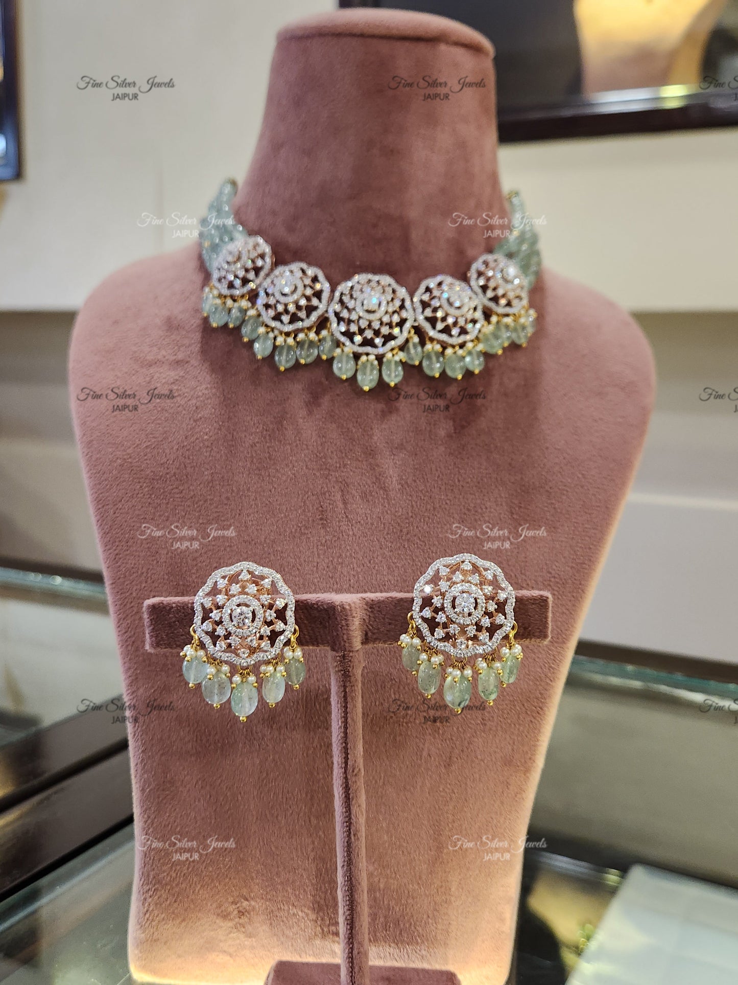 92.5 Silver Tasva Necklace set finesilverjewels