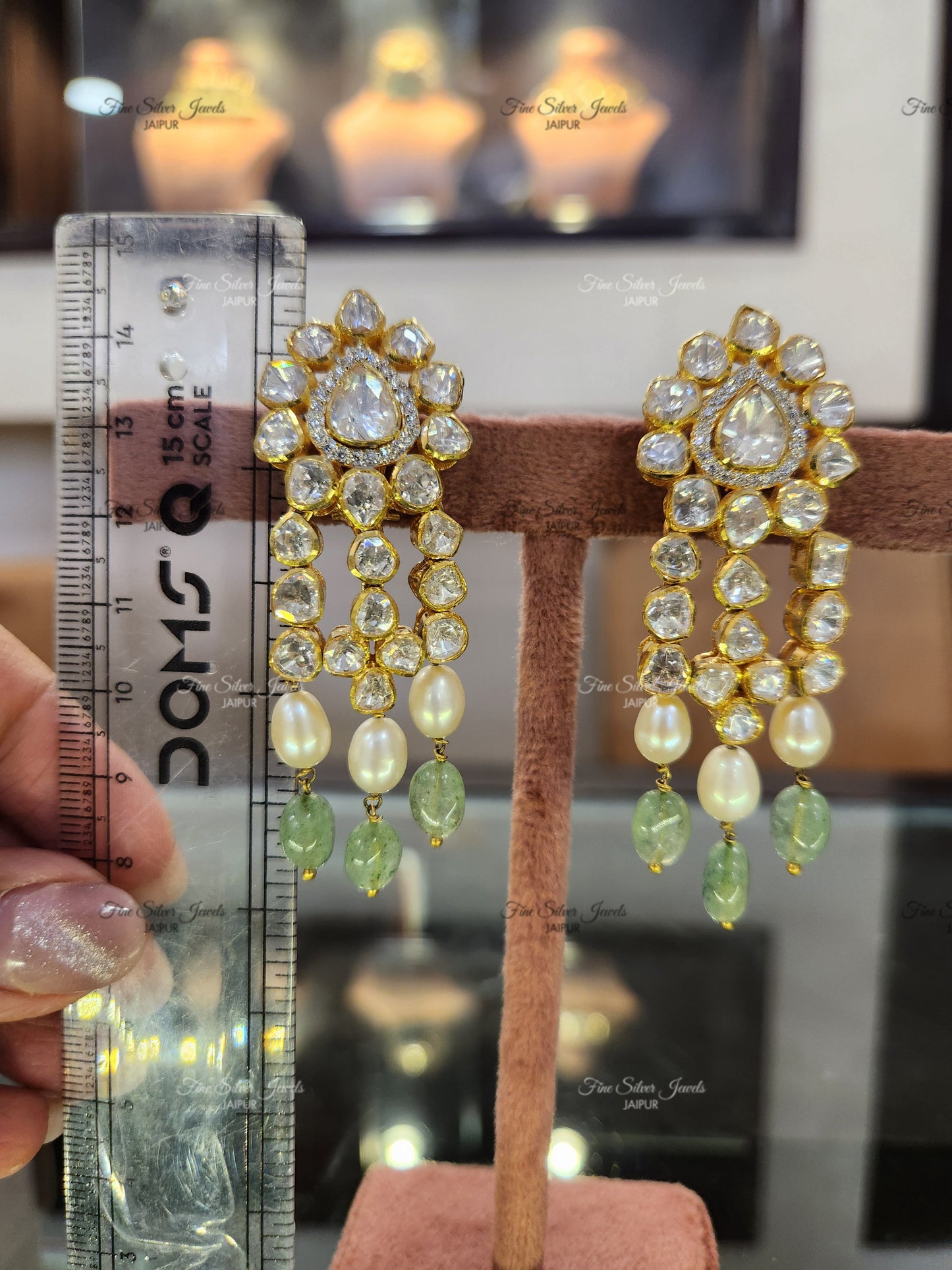 925 silver meera polki earrings finesilverjewels