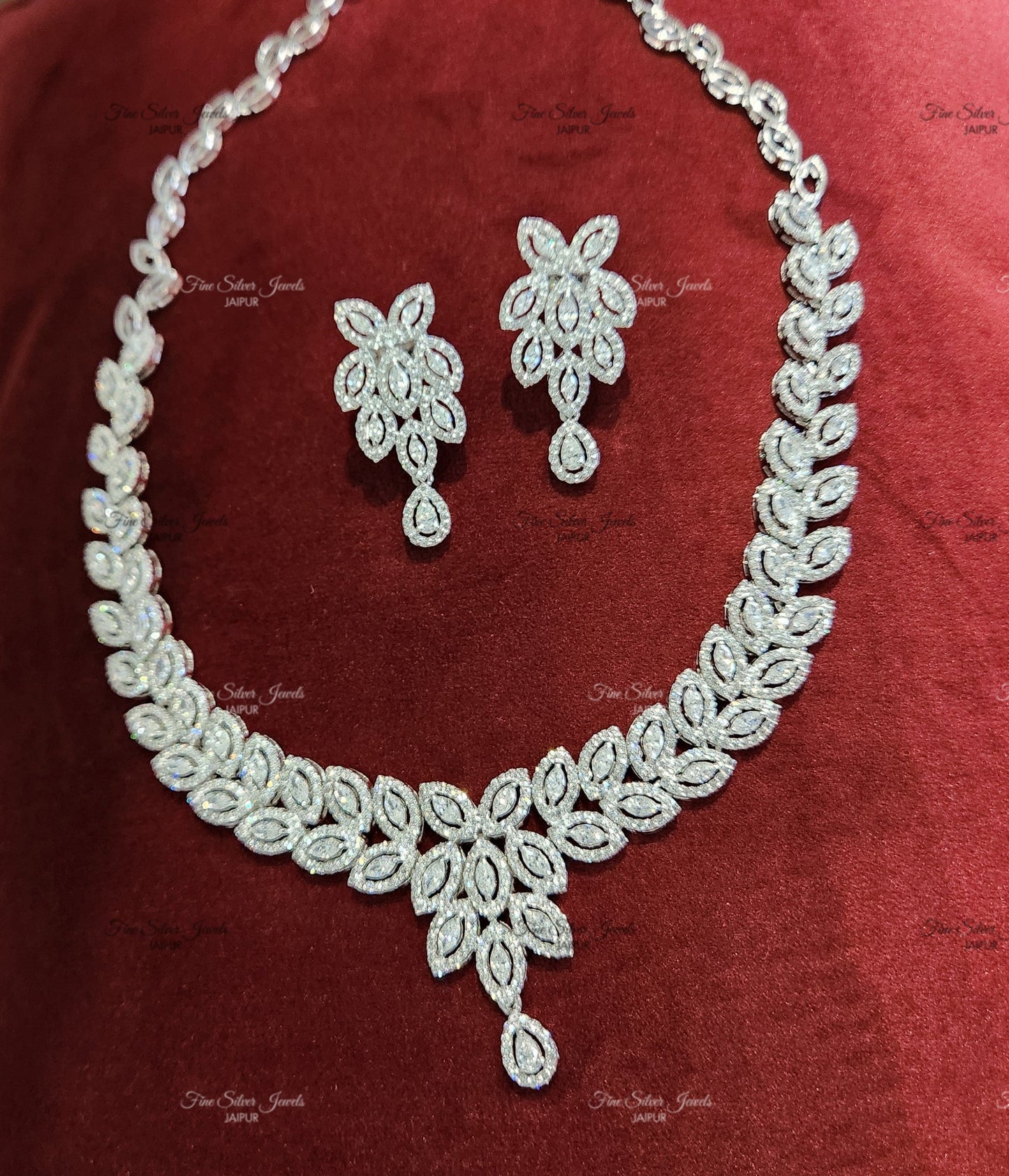 ROSE GOLD FINISH CZ NECKLACE SET