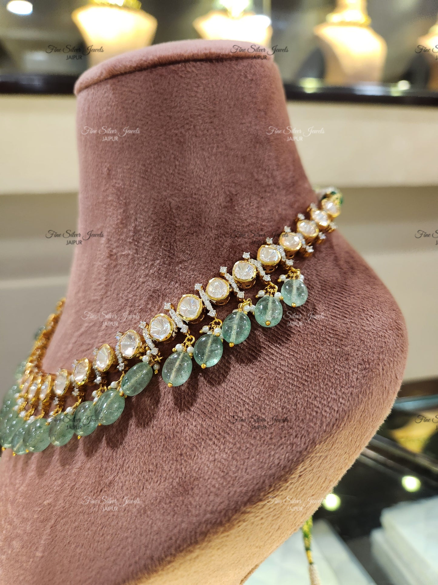 925 silver polki necklace finesilverjewels