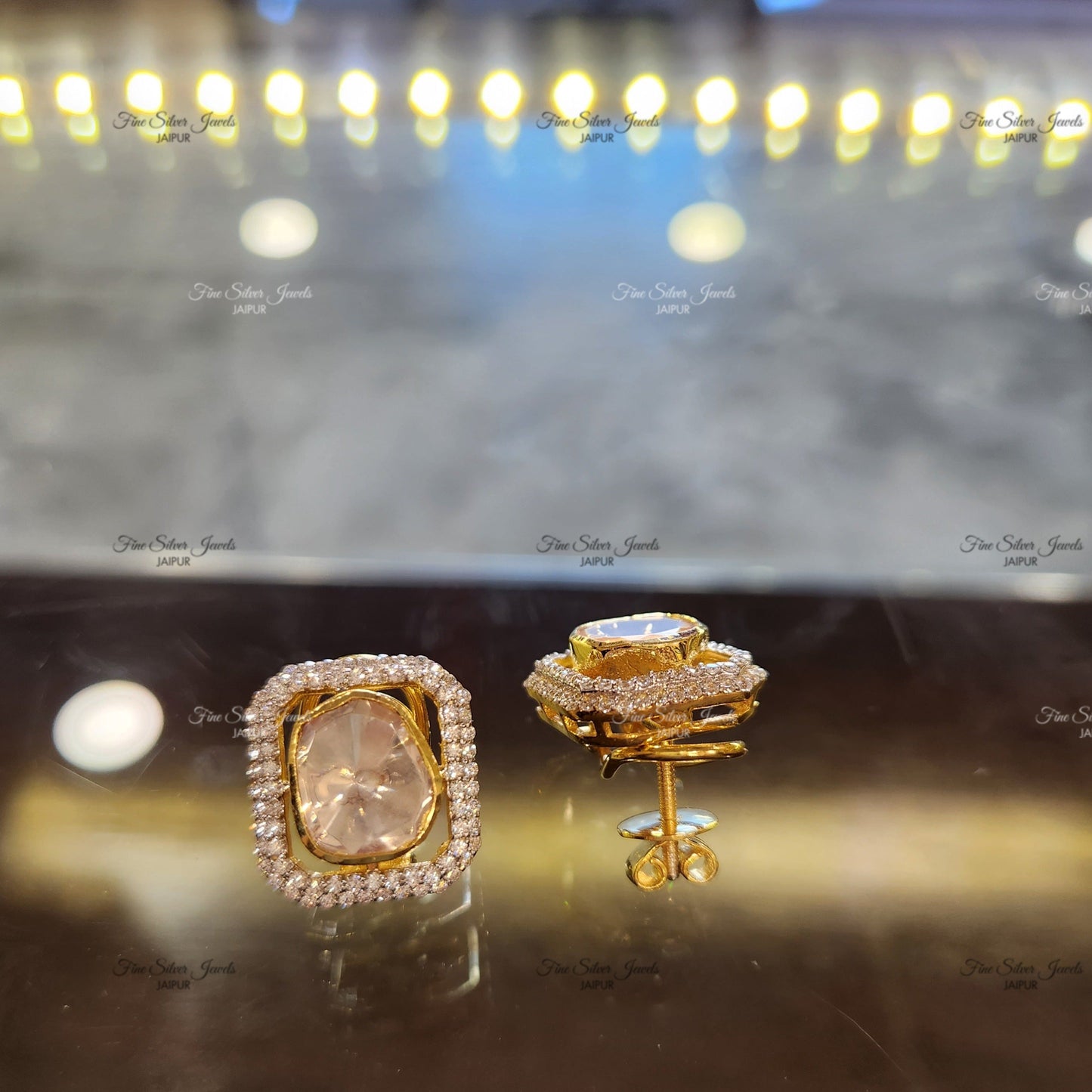 925 Silver Raag Polki Earrings finesilverjewels