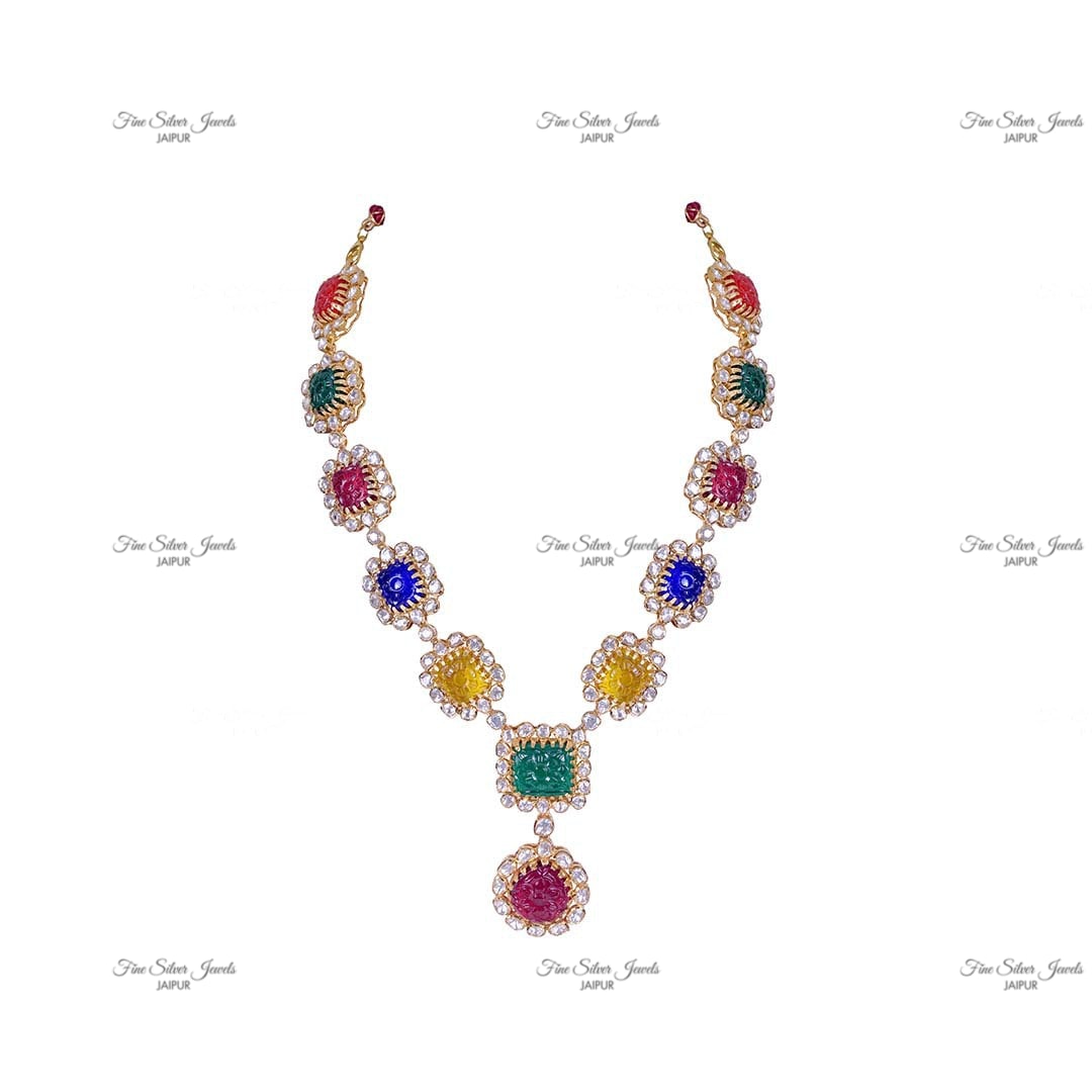 925 silver Amokhya necklace set finesilverjewels