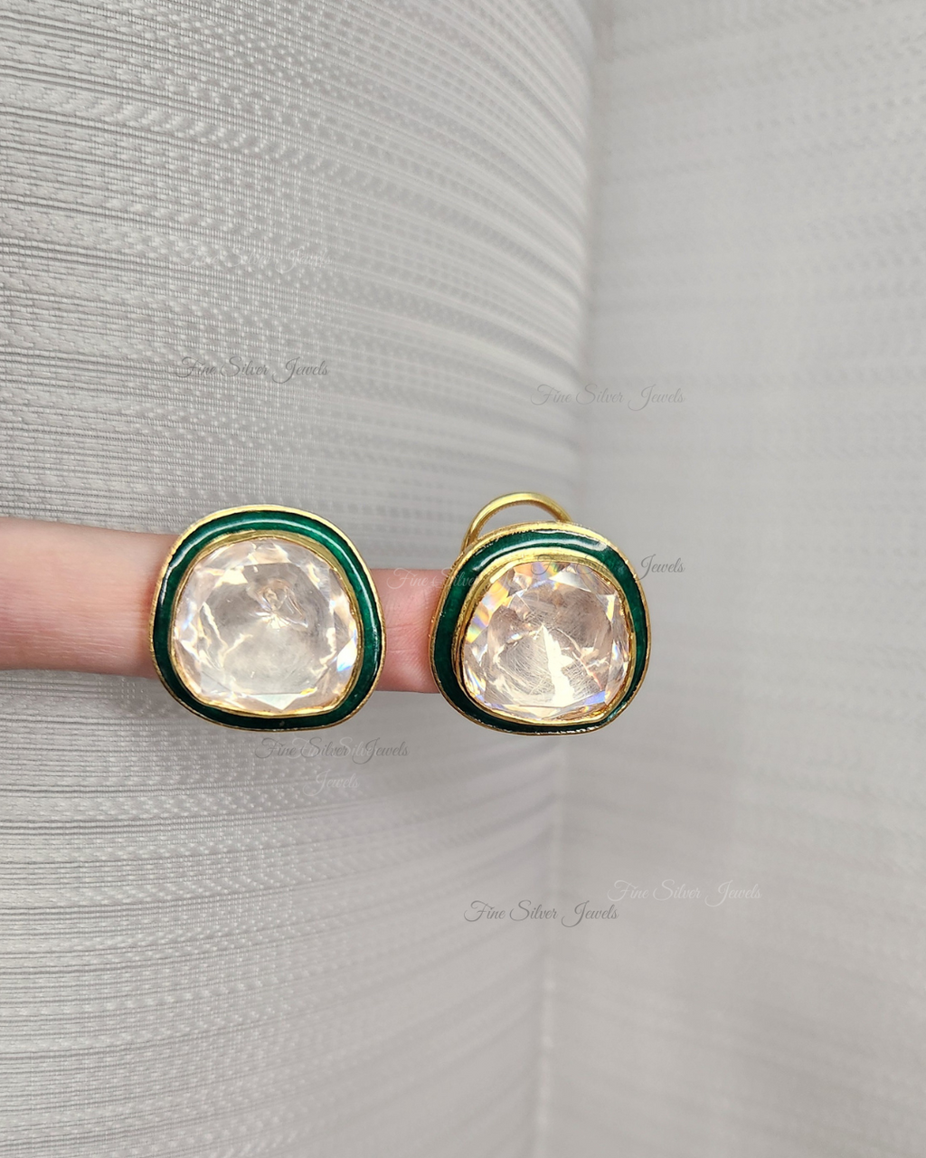 925 Silver Satya Polki Earring