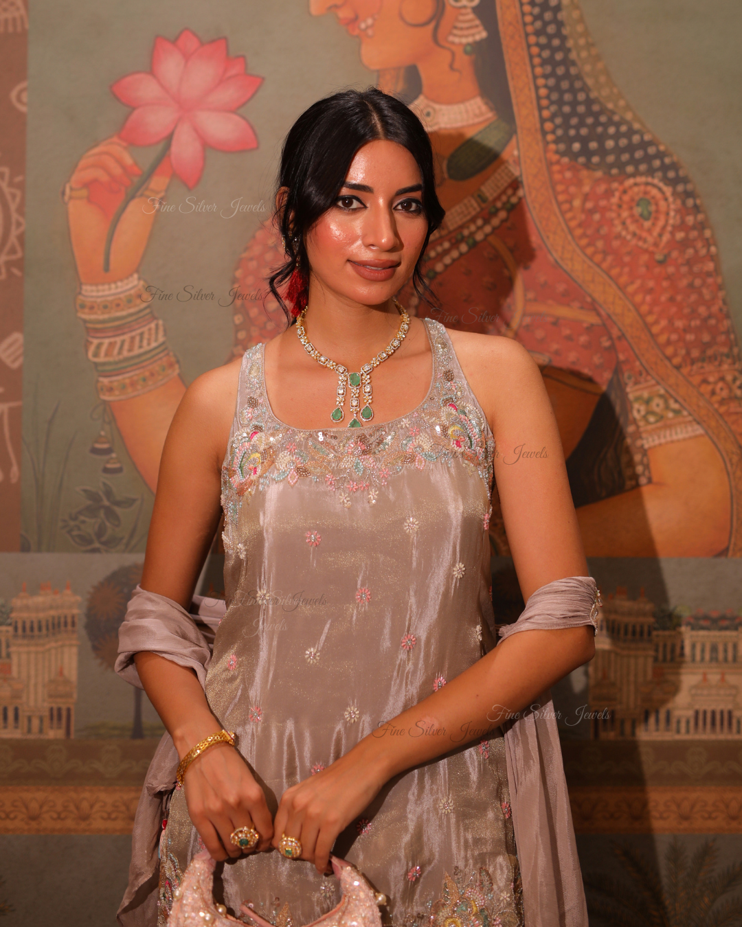 925 Silver Green Glamor Necklace