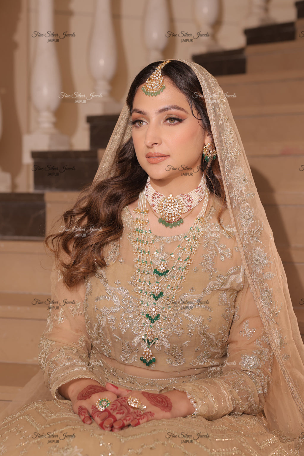 925 Silver Jodha Layer Necklace Set