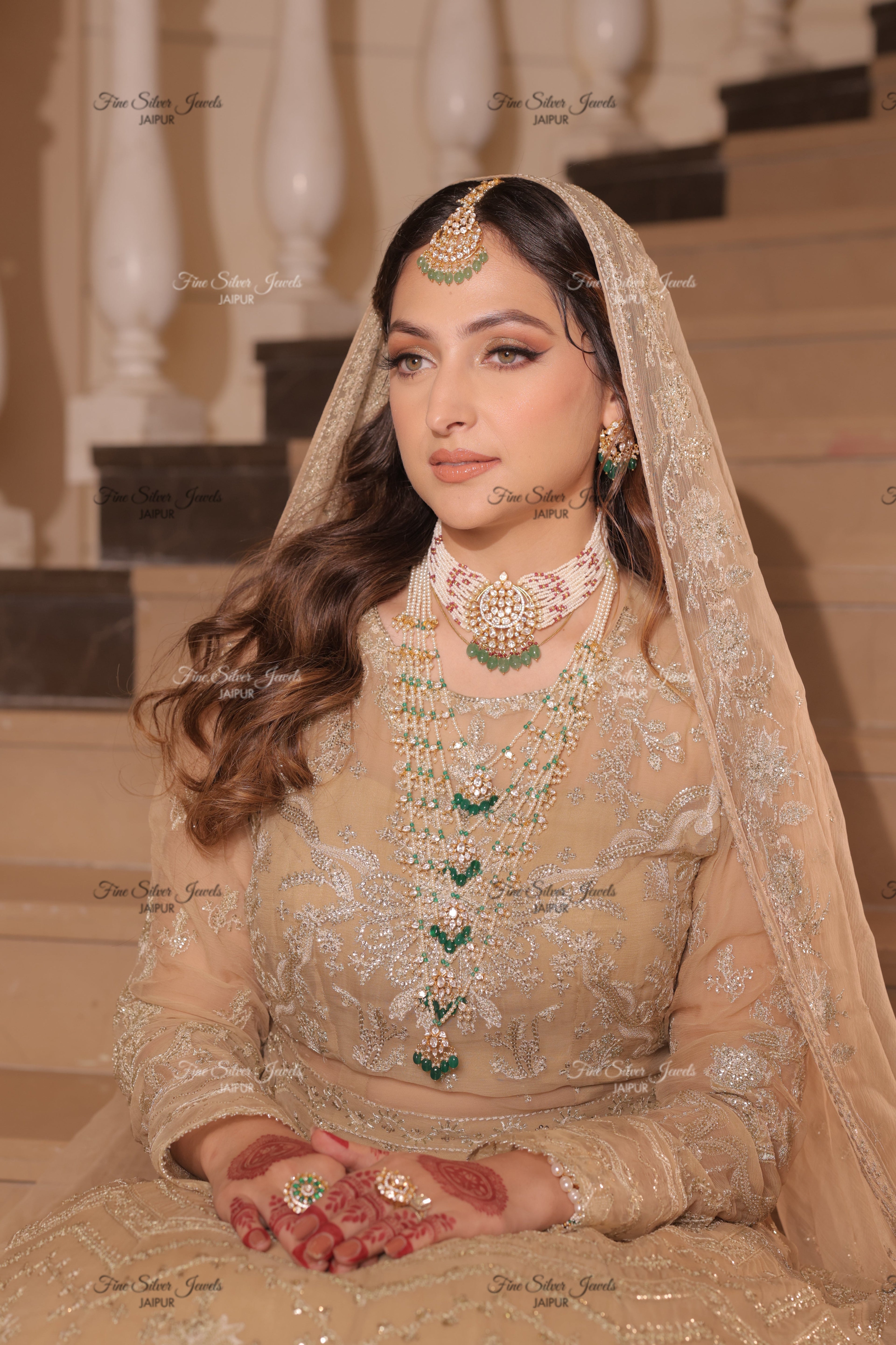 925 Silver Jodha Layer Necklace Set