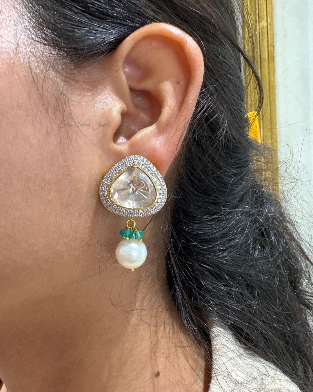 925 Silver Zoya Polki Earring