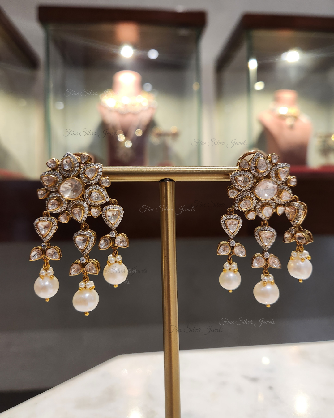 925 Silver Chandni Polki Necklace Set