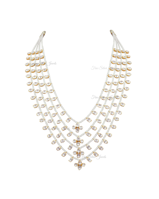 925 Silver Asha Polki Necklace