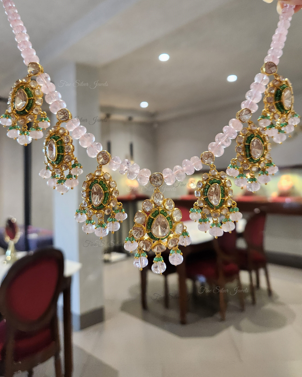 925 Silver Drishti Morganite Necklace
