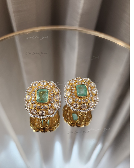 925 Silver Eta Polki Earring