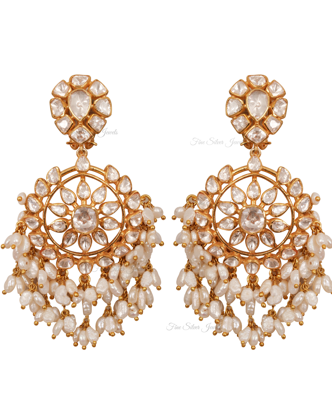 925 Silver Simar Polki Earrings