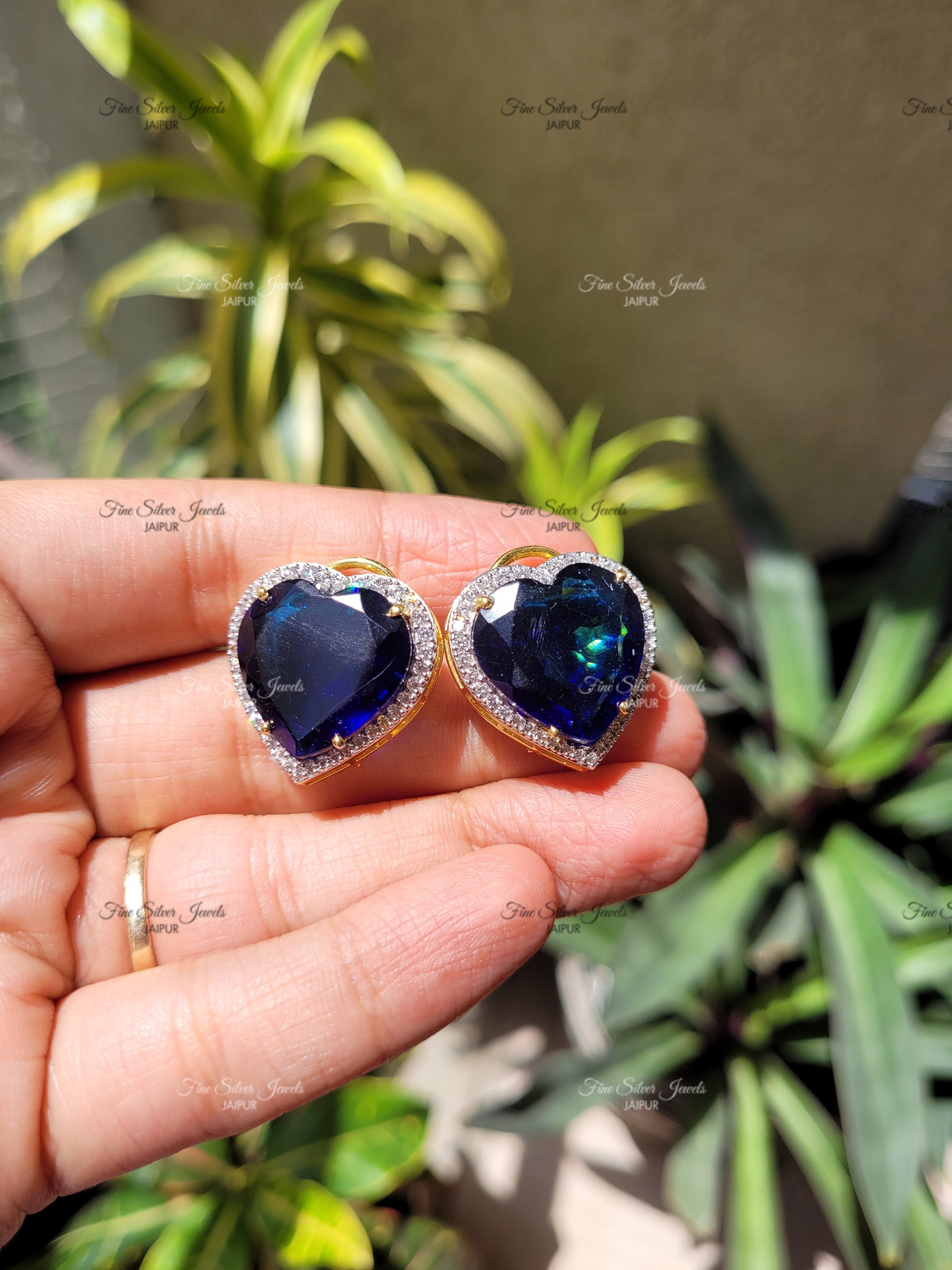 925 SILVER GREEN DOUBLET EARRINGS