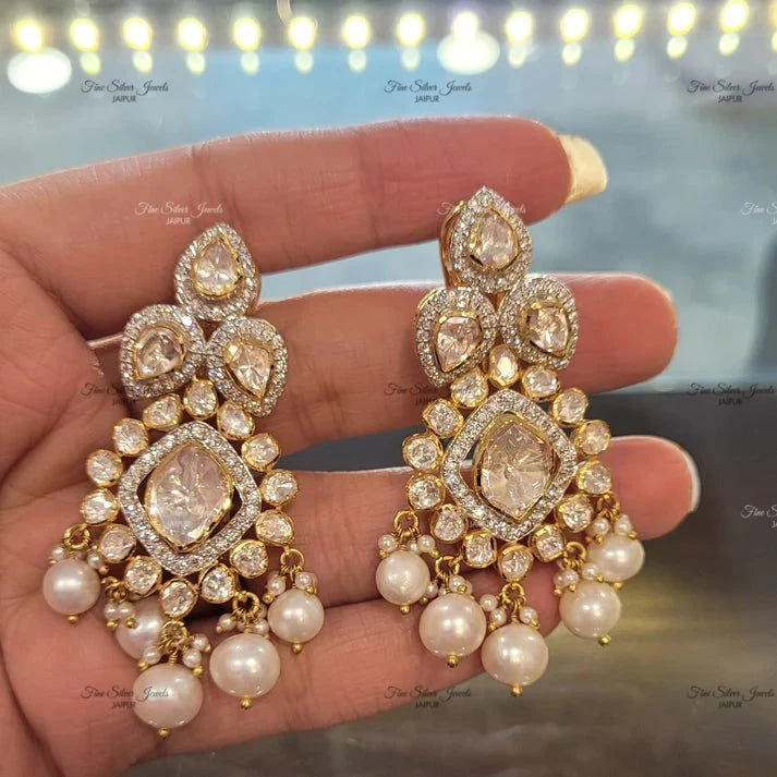 925 Silver Gul Polki Necklace Set