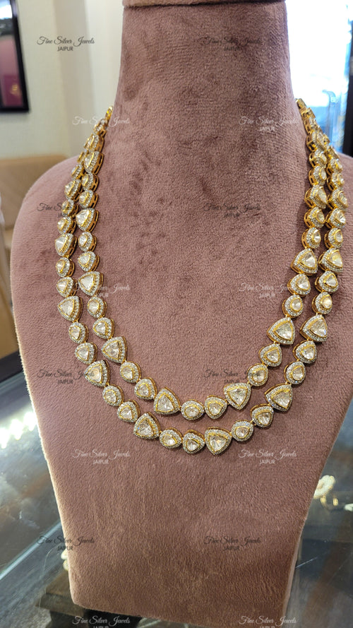 92.5 Silver Riwaaz Polki Necklace finesilverjewels