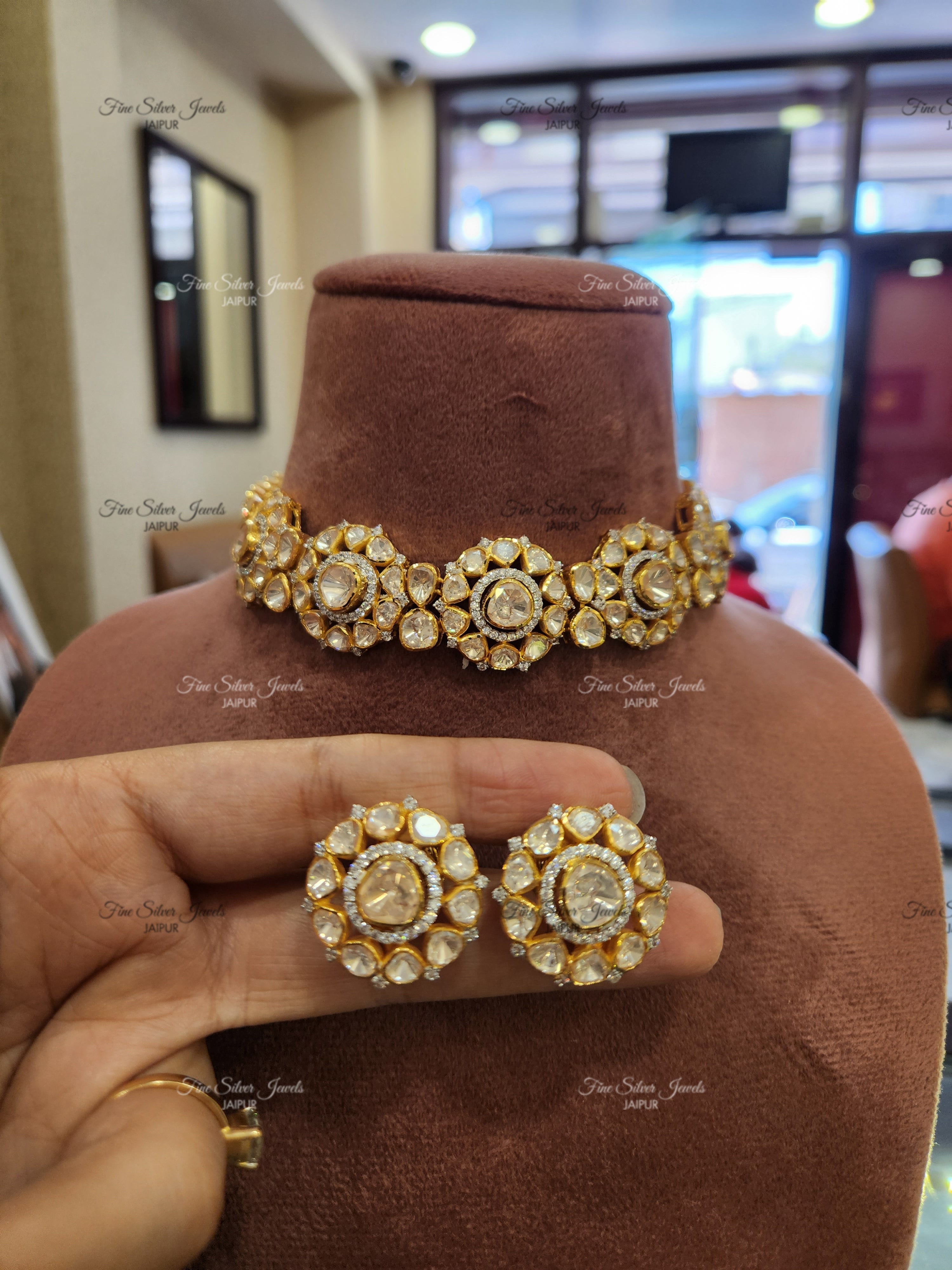 92.5 silver sia polki set finesilverjewels