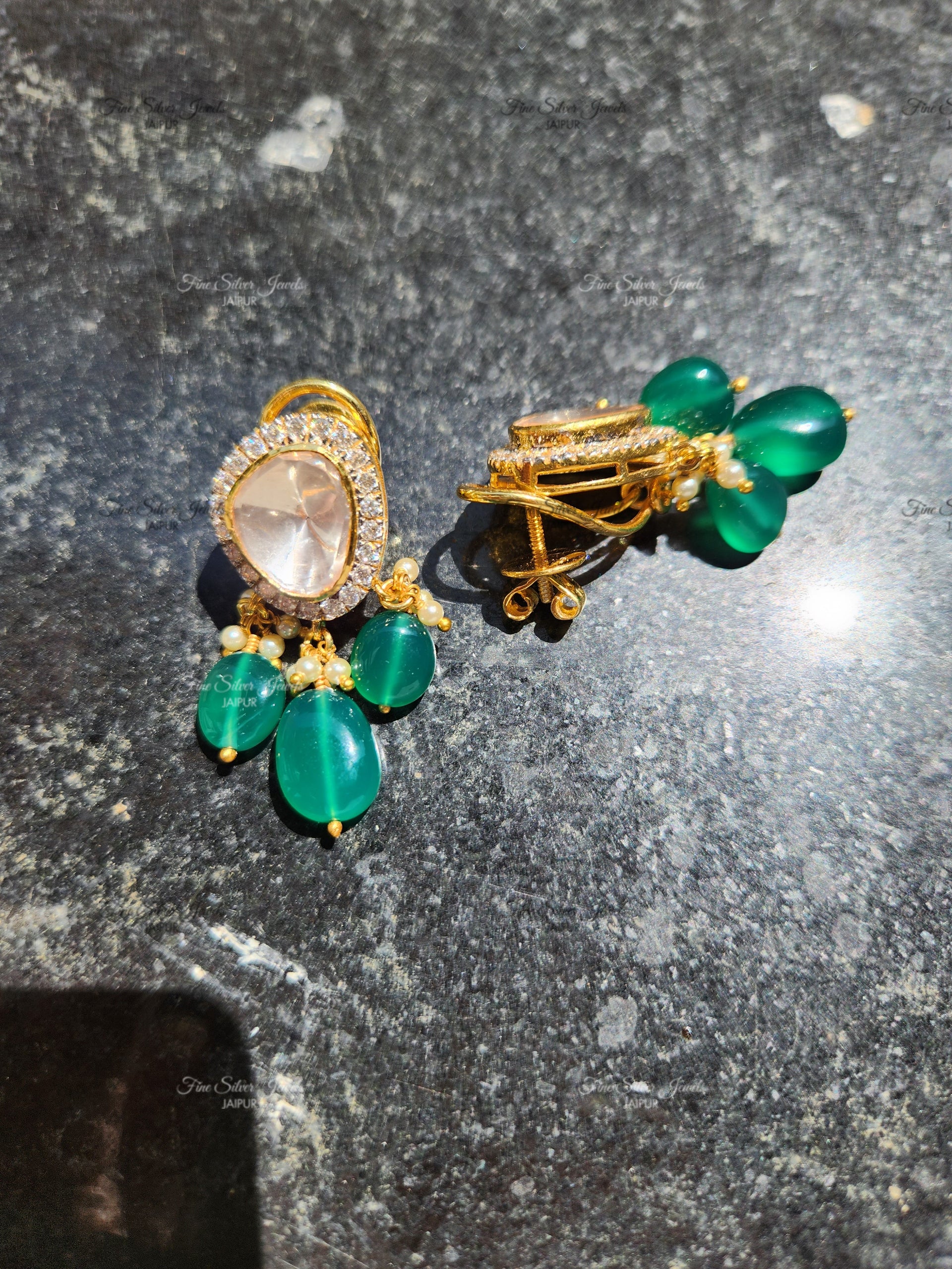 925 Silver Naaz Polki Earrings
