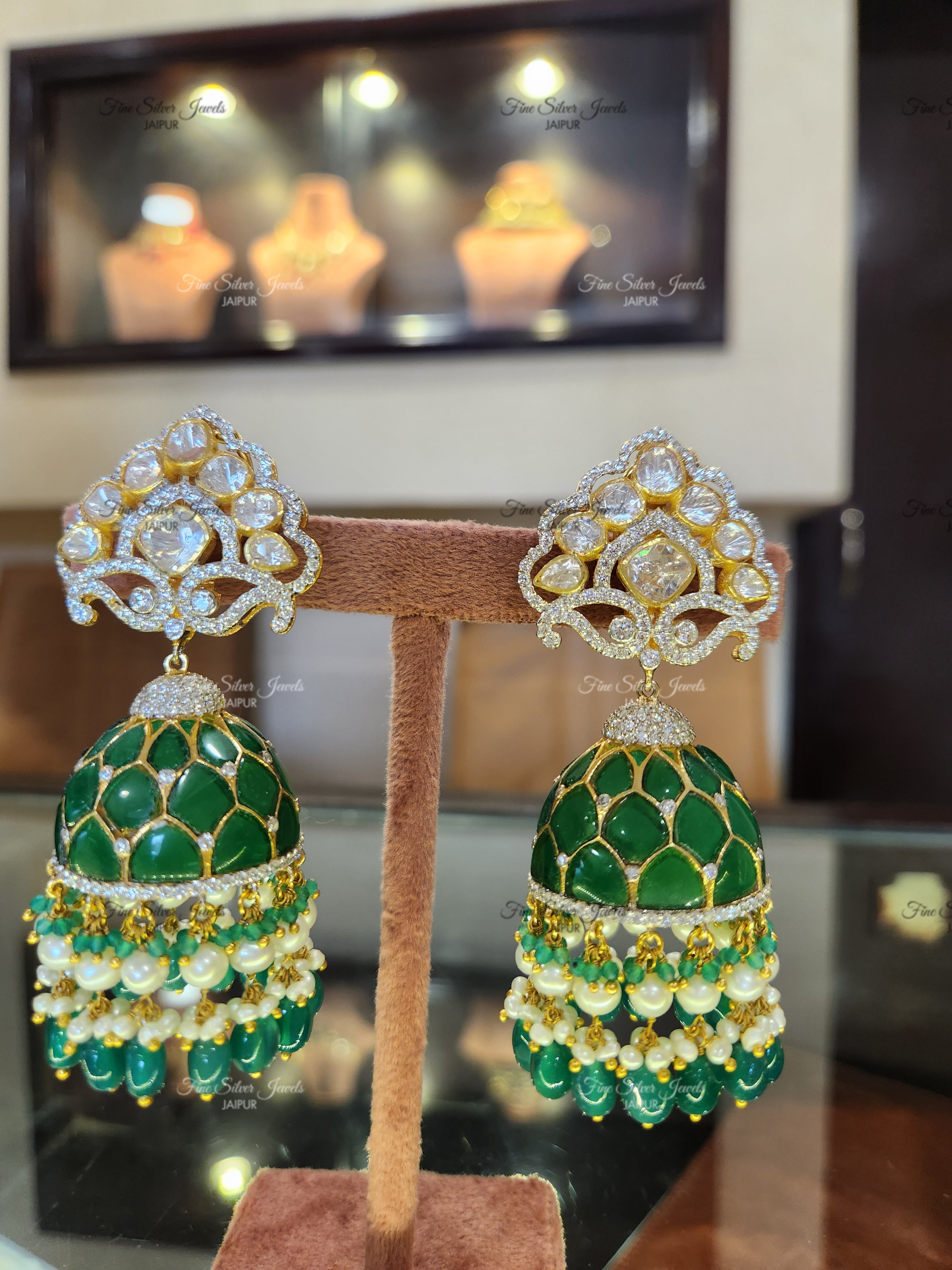 925 Silver Jodha Jhumka Earrings