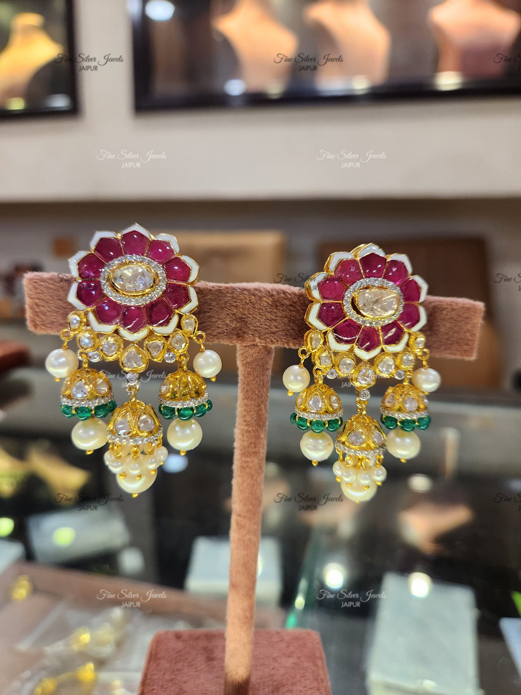 KARUNA FLORAL JHUMKA EARRING finesilverjewels