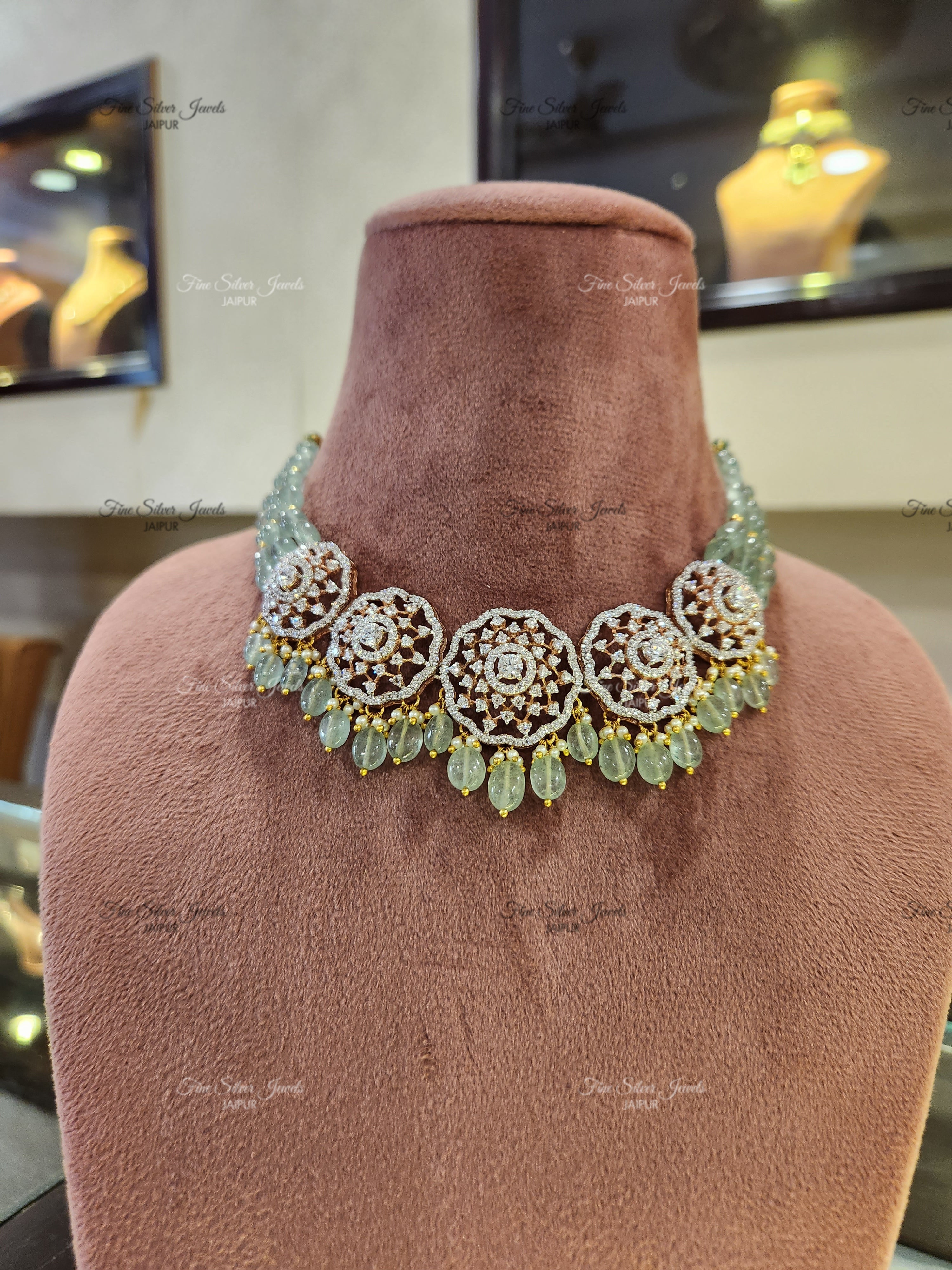 92.5 Silver Tasva Necklace set finesilverjewels