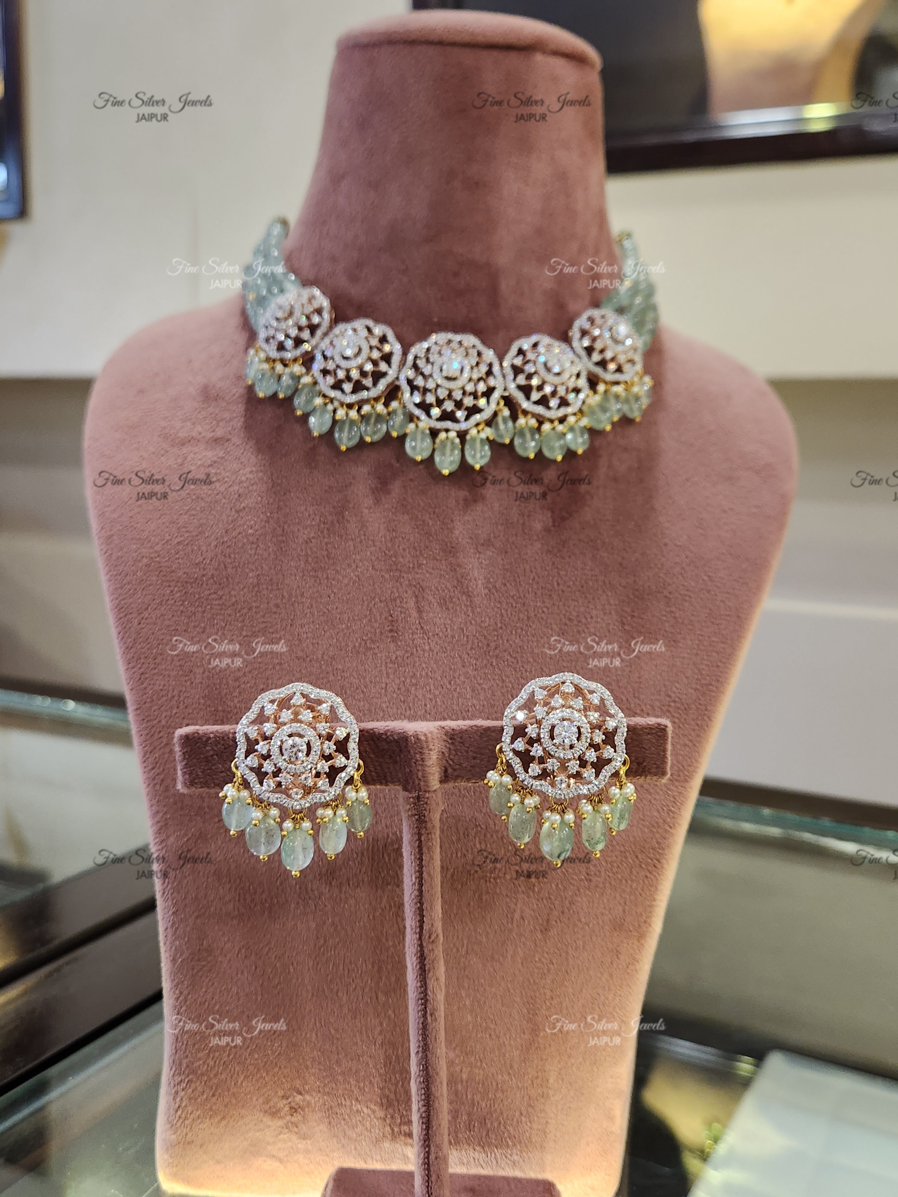 92.5 Silver Tasva Necklace set finesilverjewels