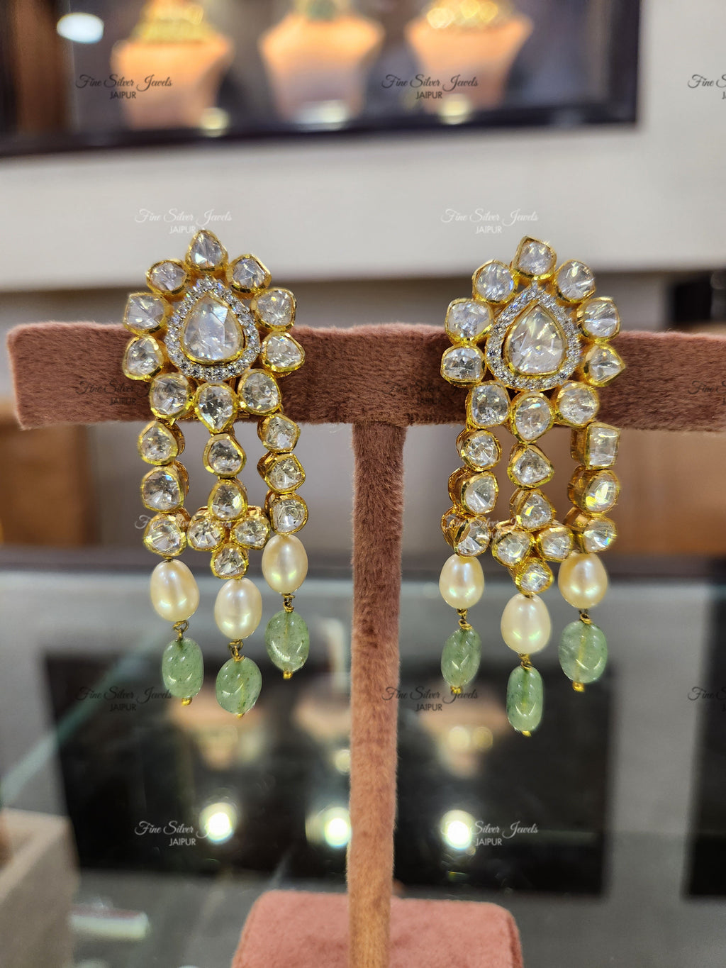 925 silver meera polki earrings finesilverjewels