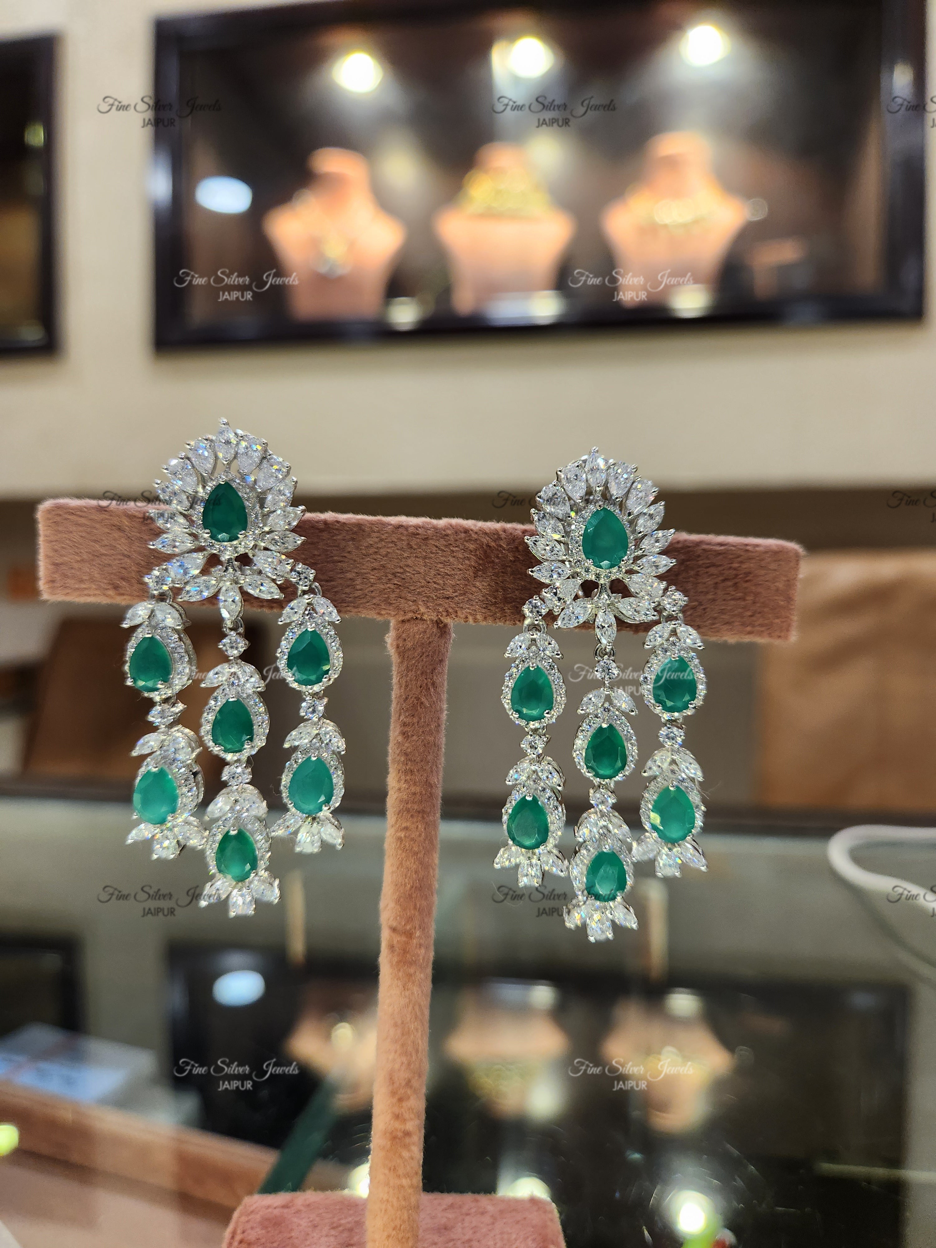 92.5 Silver Onyx Cocktail Earrings finesilverjewels