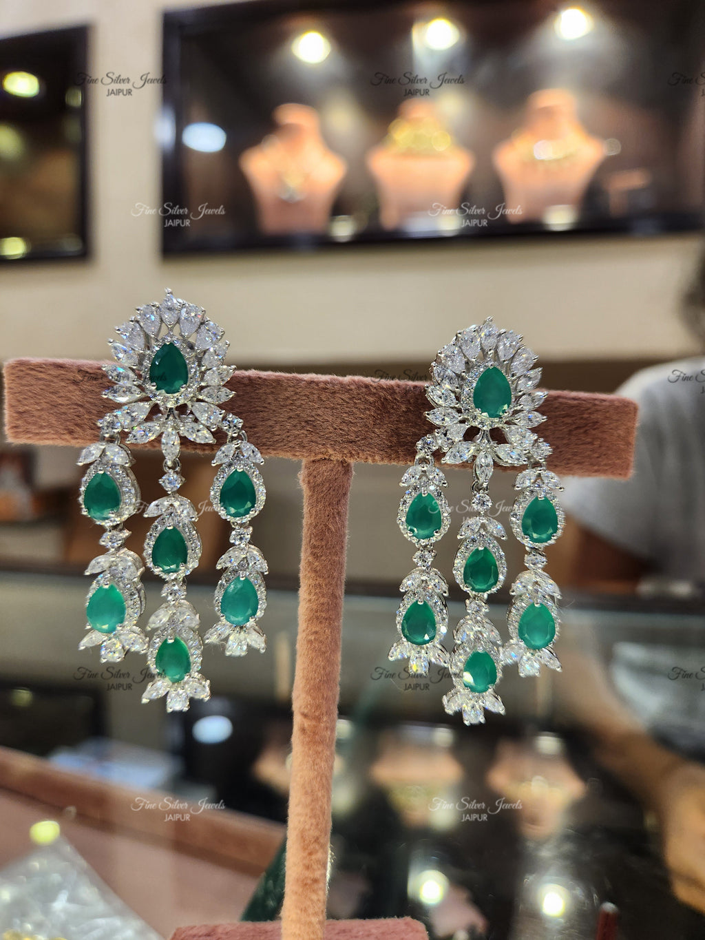 92.5 Silver Onyx Cocktail Earrings finesilverjewels