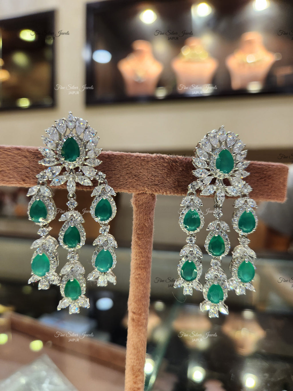 92.5 Silver Onyx Cocktail Earrings finesilverjewels