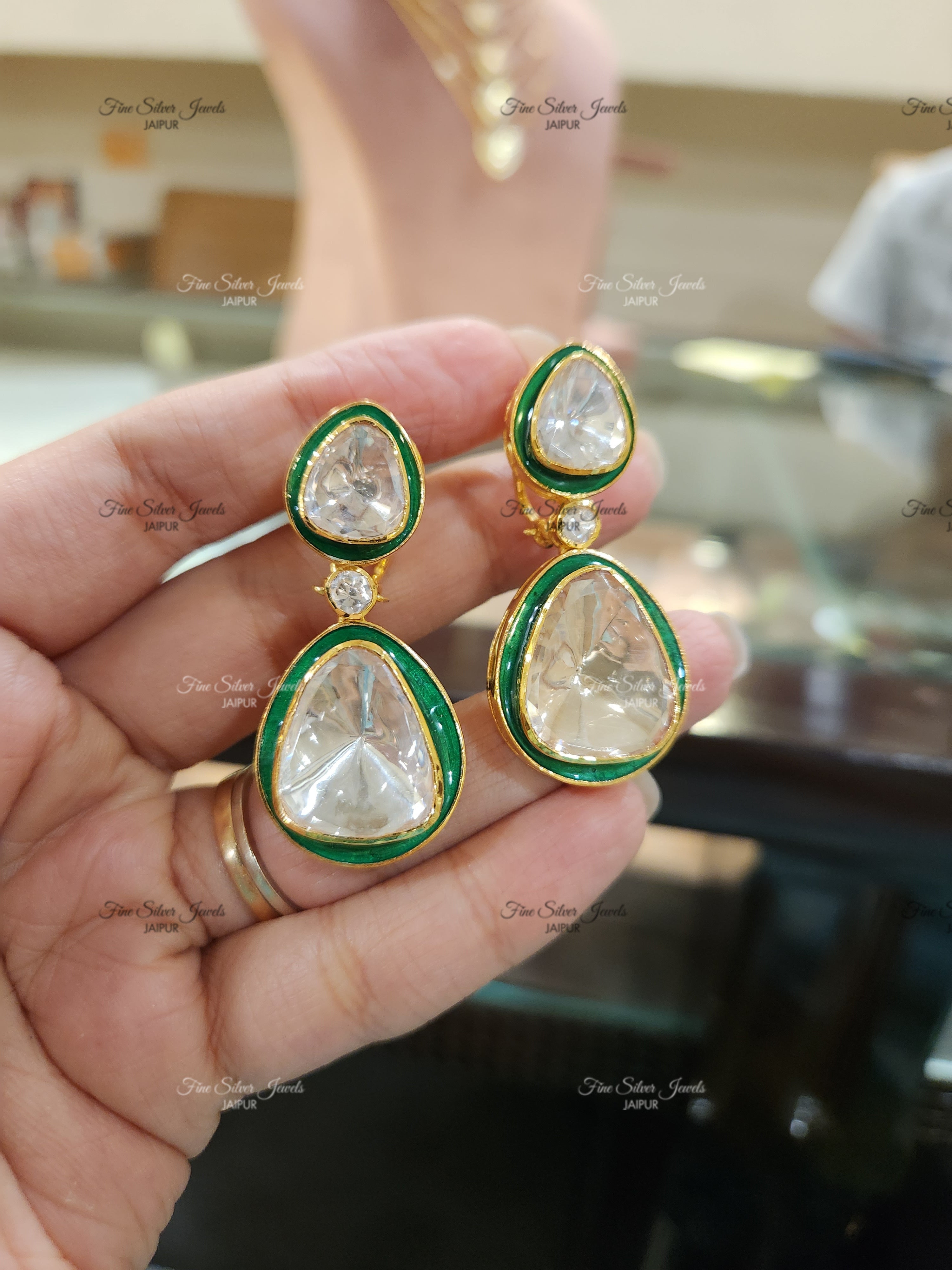 NAYRA POLKI MEENA NECKLACE finesilverjewels