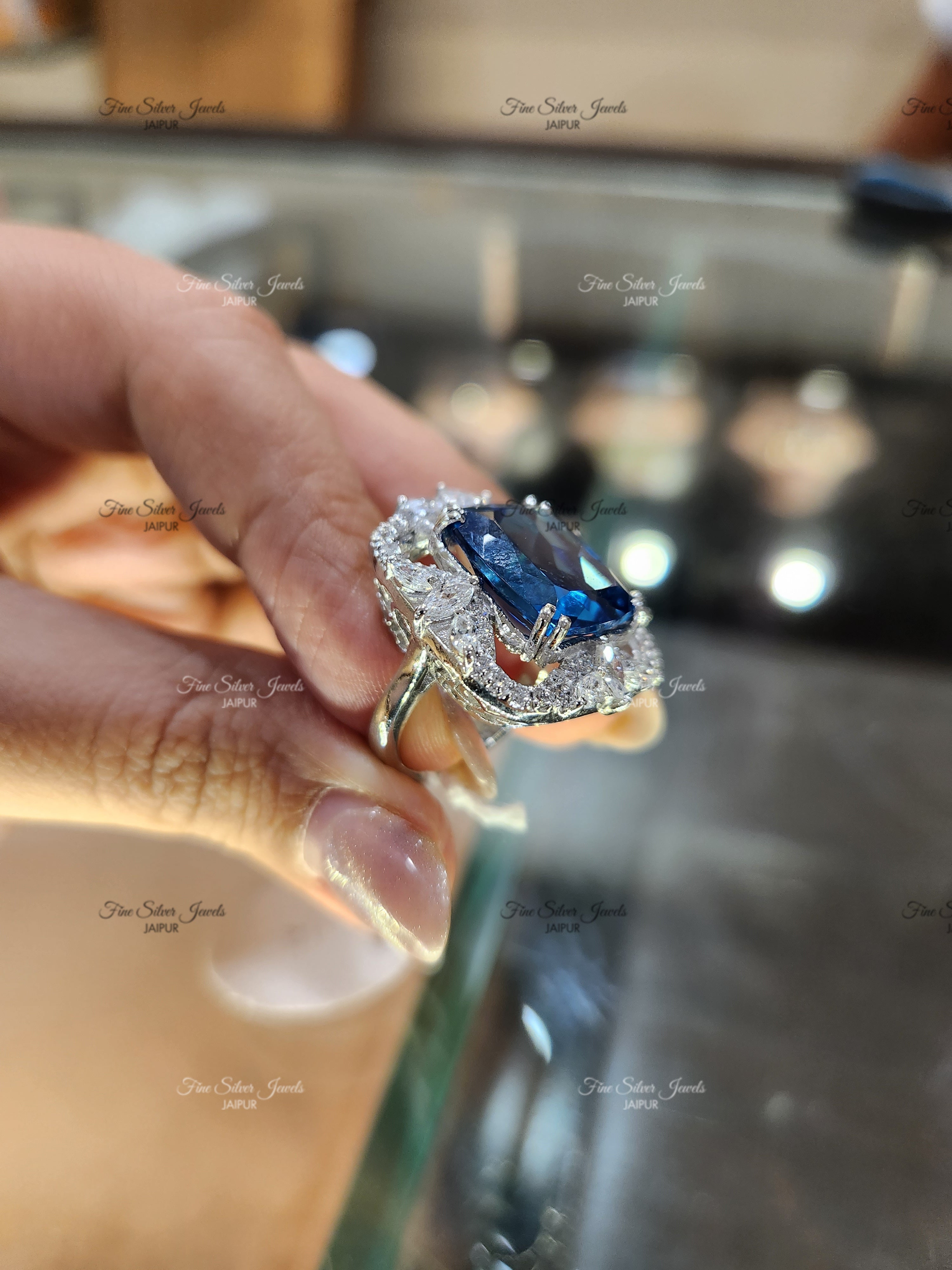 92.5 Silver Veronica Cocktail Ring finesilverjewels