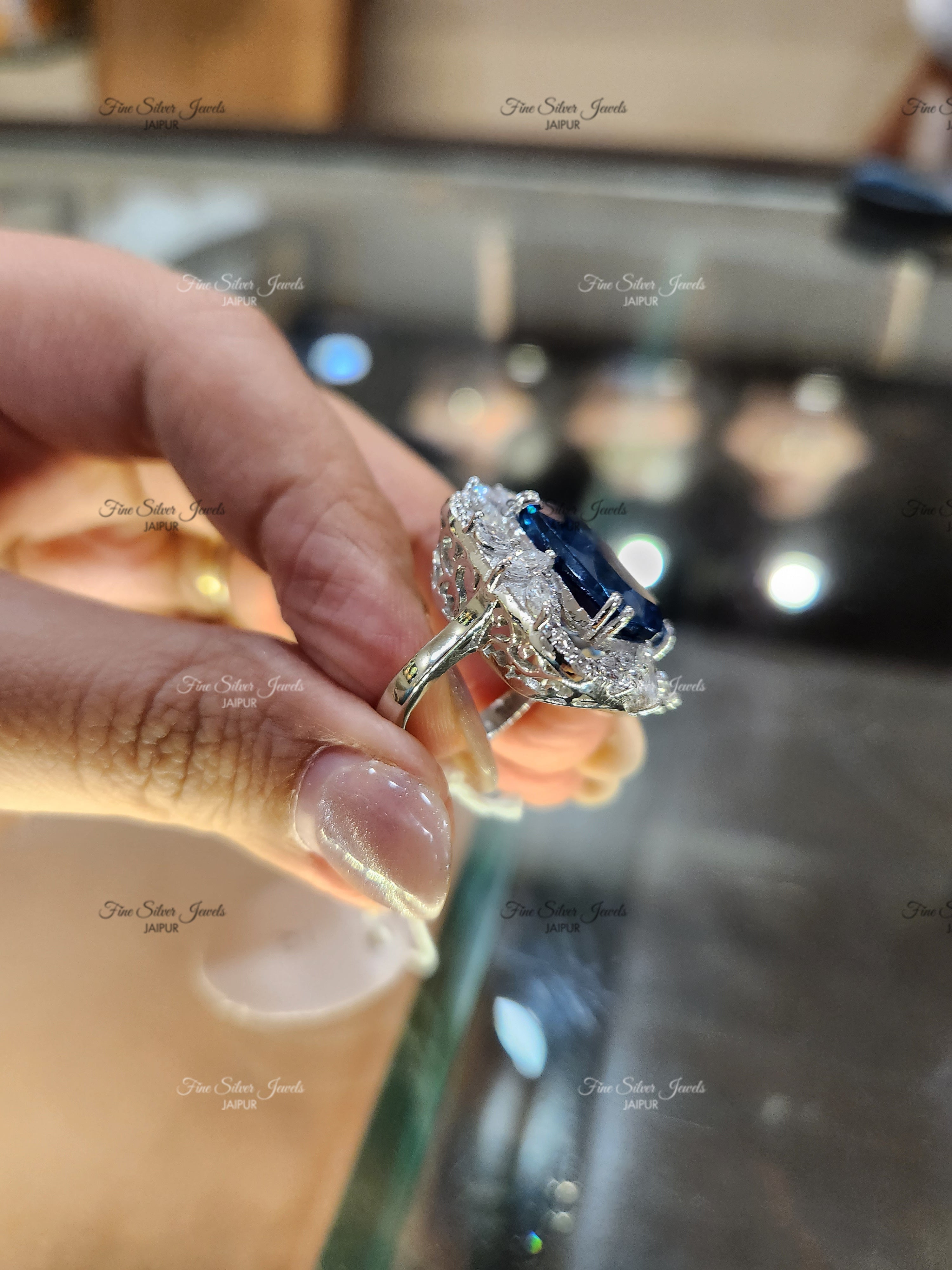 92.5 Silver Veronica Cocktail Ring finesilverjewels