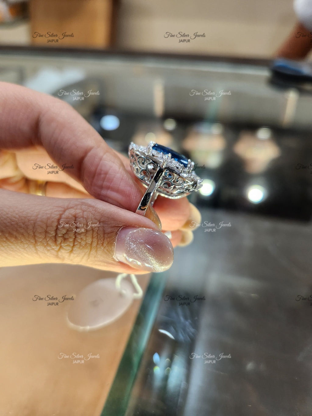 92.5 Silver Veronica Cocktail Ring finesilverjewels