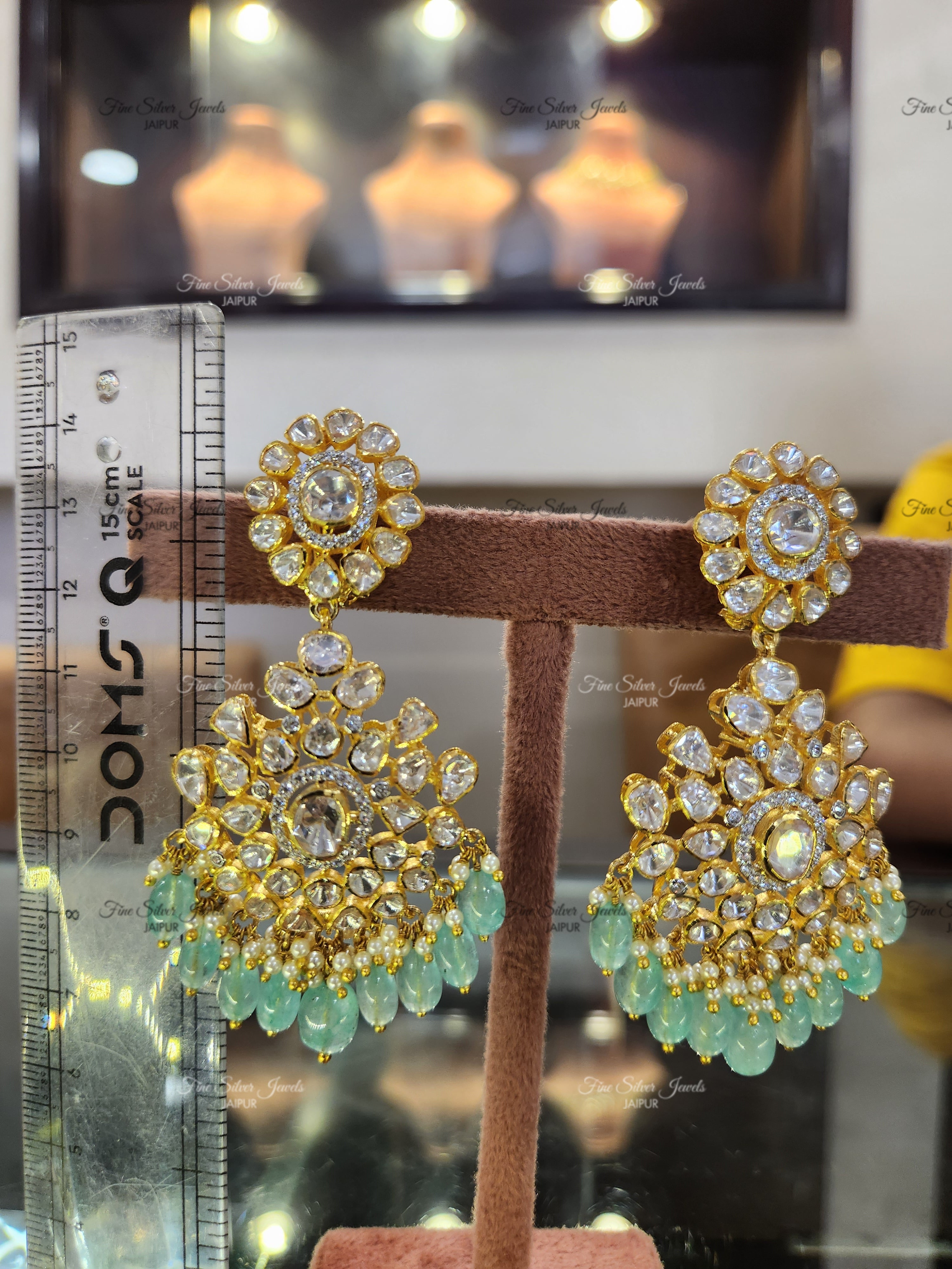 925 Silver Shloka Chandbali Earrings finesilverjewels