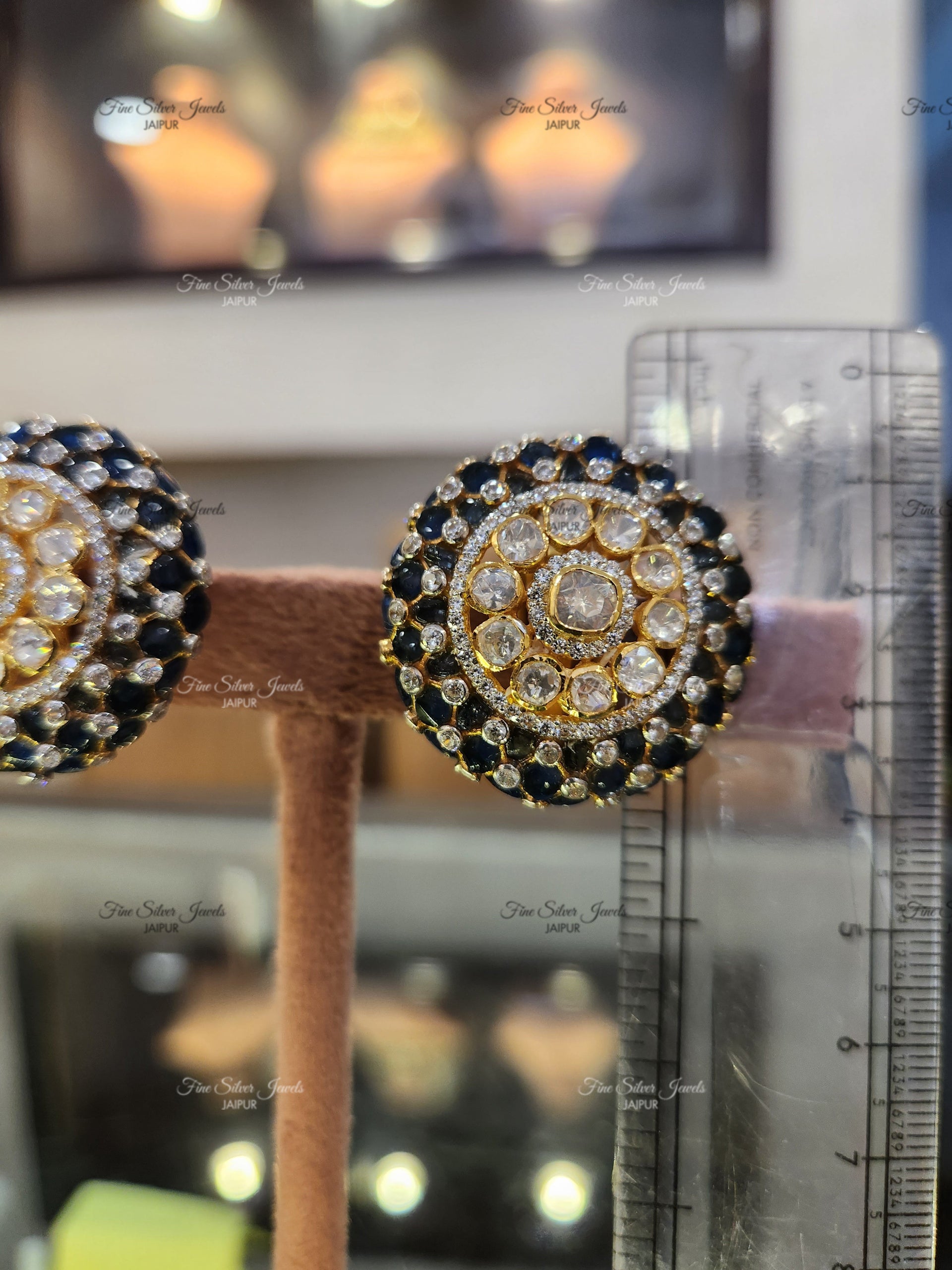 925 silver jodha polki earrings