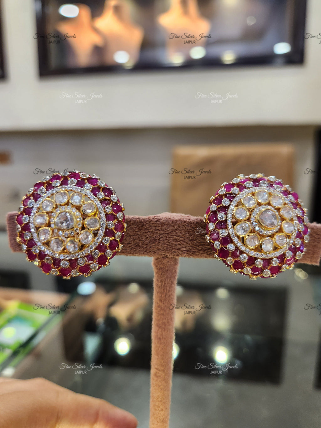 925 silver jodha polki earrings finesilverjewels