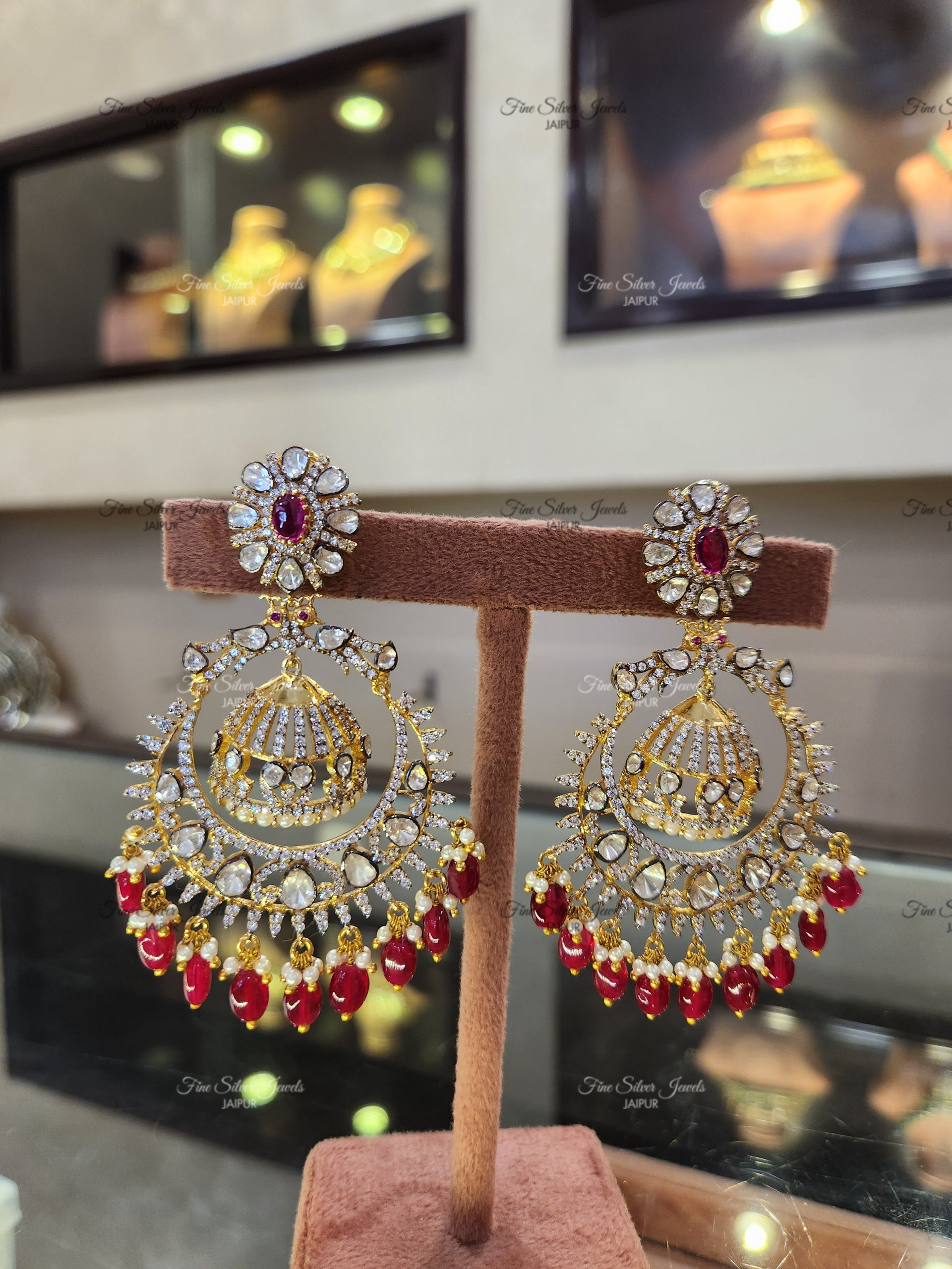 925 Silver Victoria Chandbali Earrings finesilverjewels