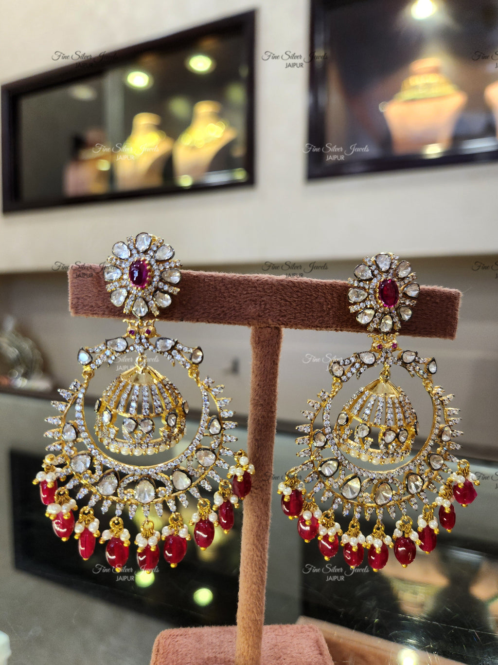 925 Silver Victoria Chandbali Earrings finesilverjewels