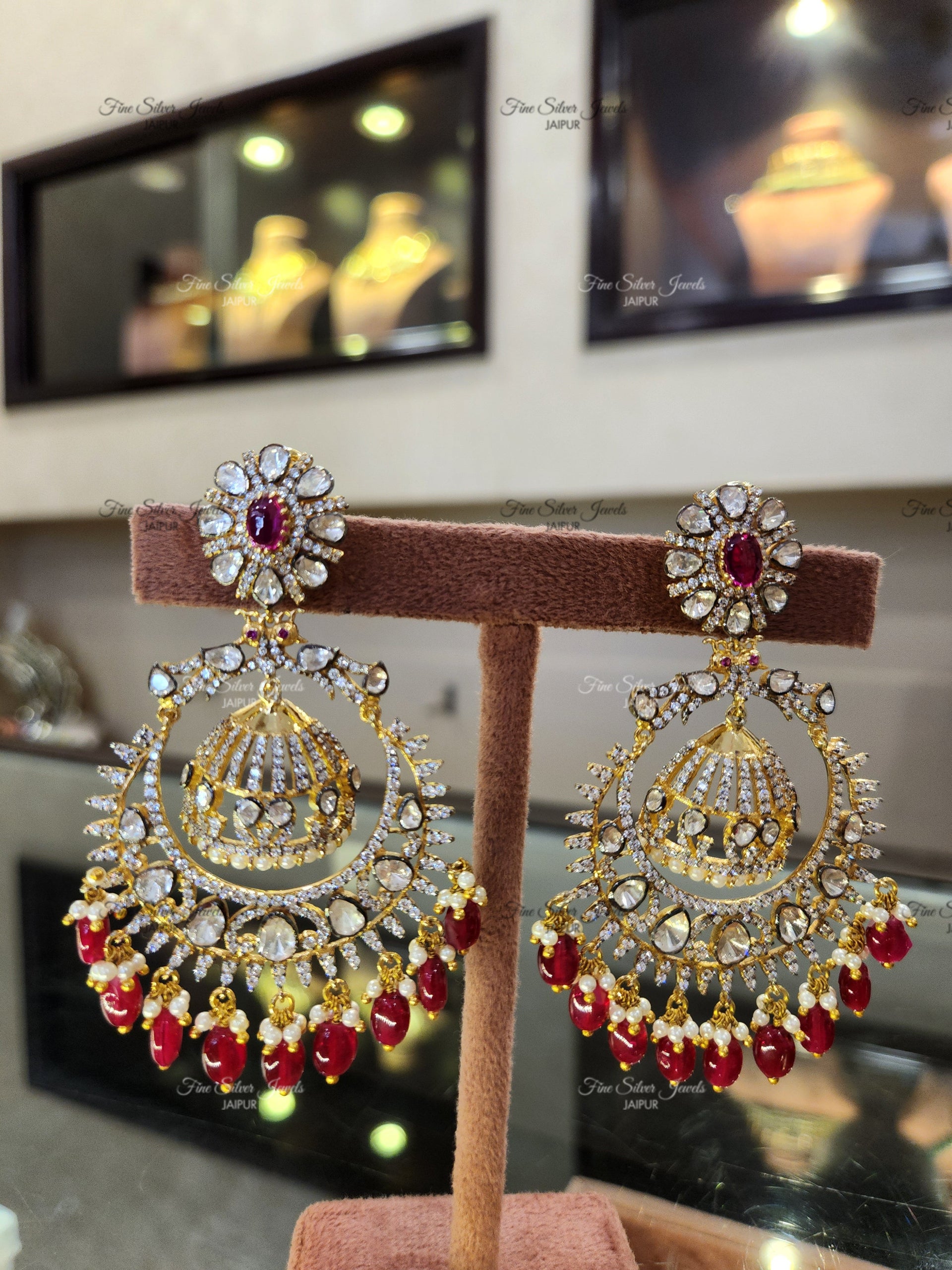 925 Silver Victoria Chandbali Earrings finesilverjewels
