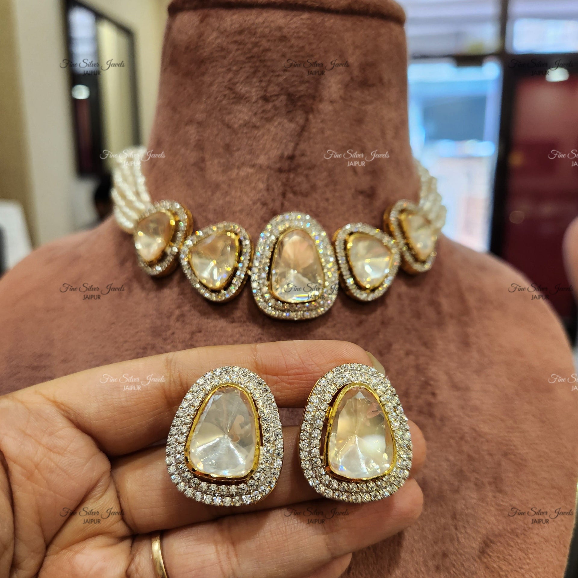 925 Silver Pearl necklace finesilverjewels