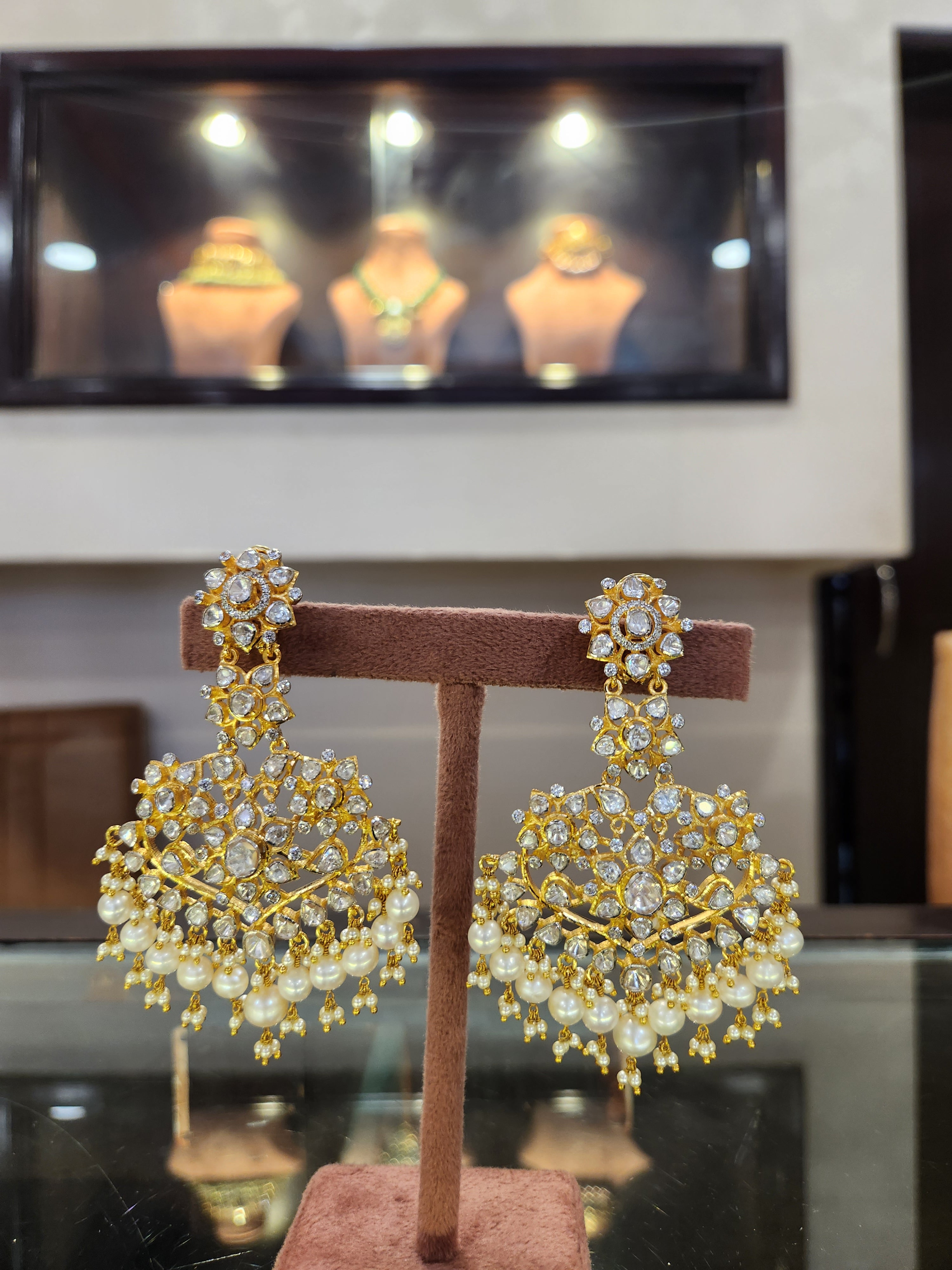 Buy Meenakari Chandbali Earrings Online in India - karvachauth