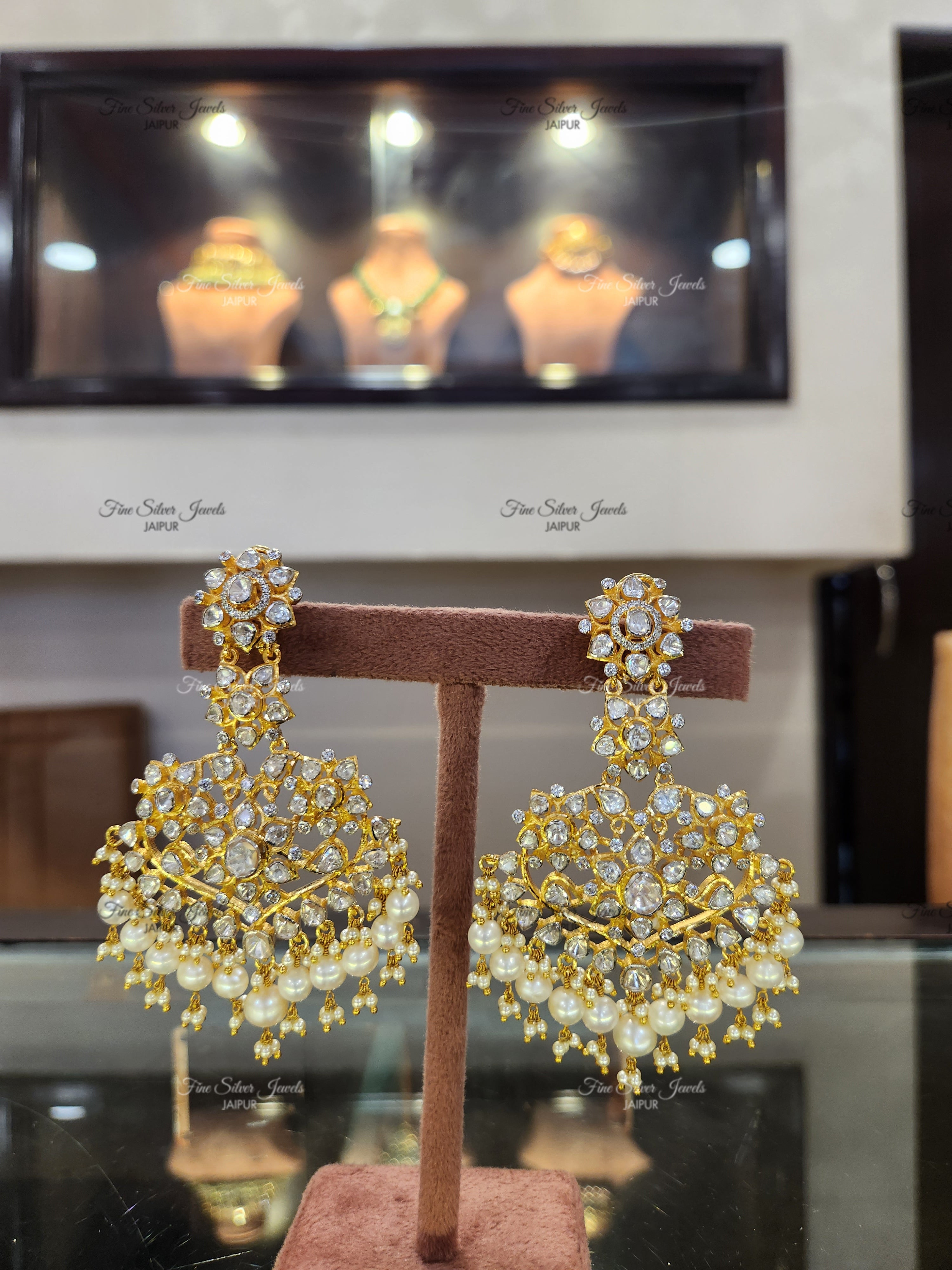 925 Silver bridal Chandbali Earrings finesilverjewels