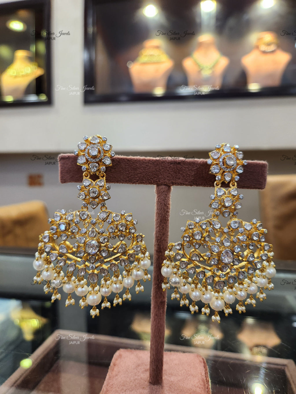 925 Silver bridal Chandbali Earrings finesilverjewels