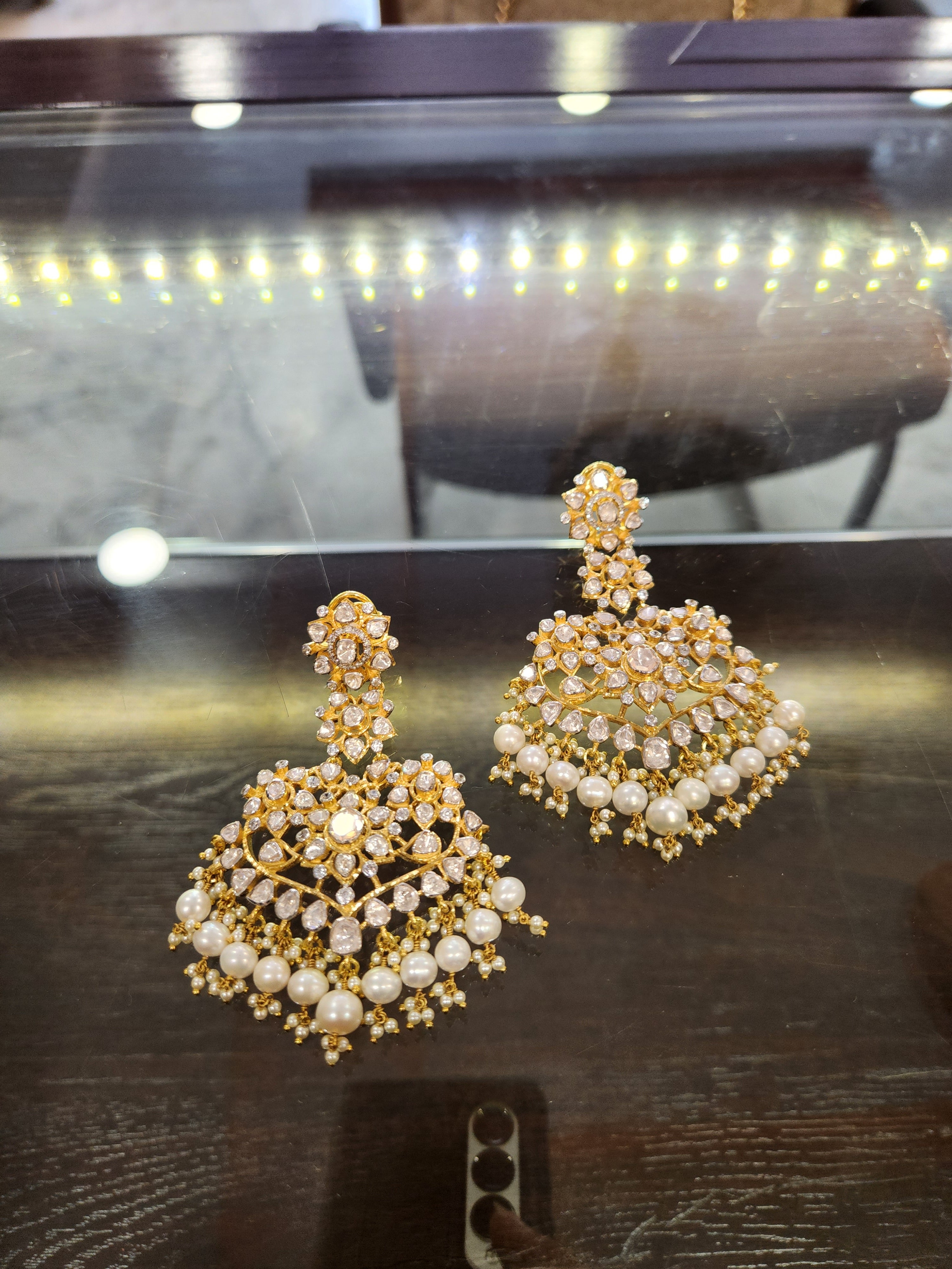 Buy Impon Stone Layer Jhumka Earrings Gold Design for Wedding