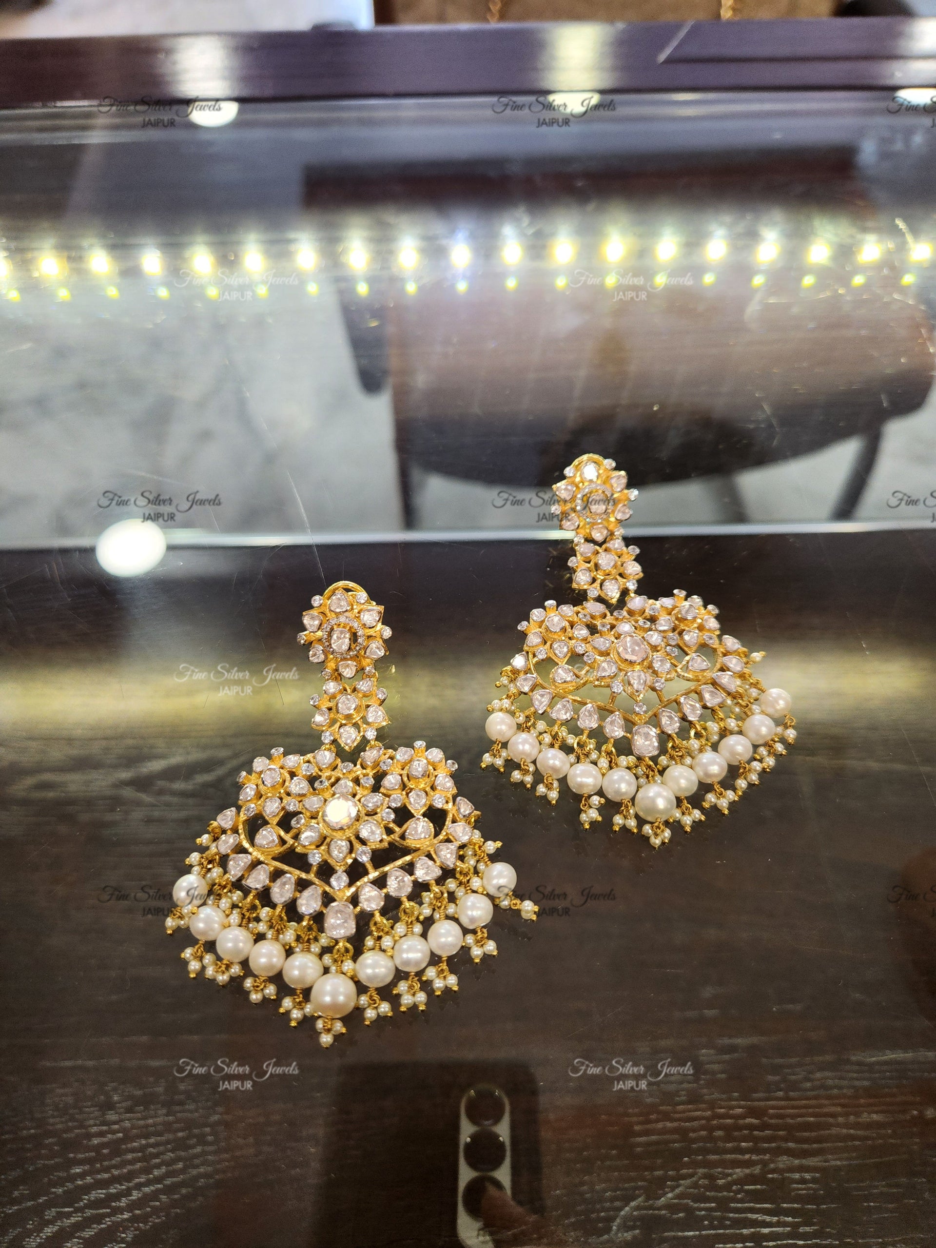 925 Silver bridal Chandbali Earrings finesilverjewels