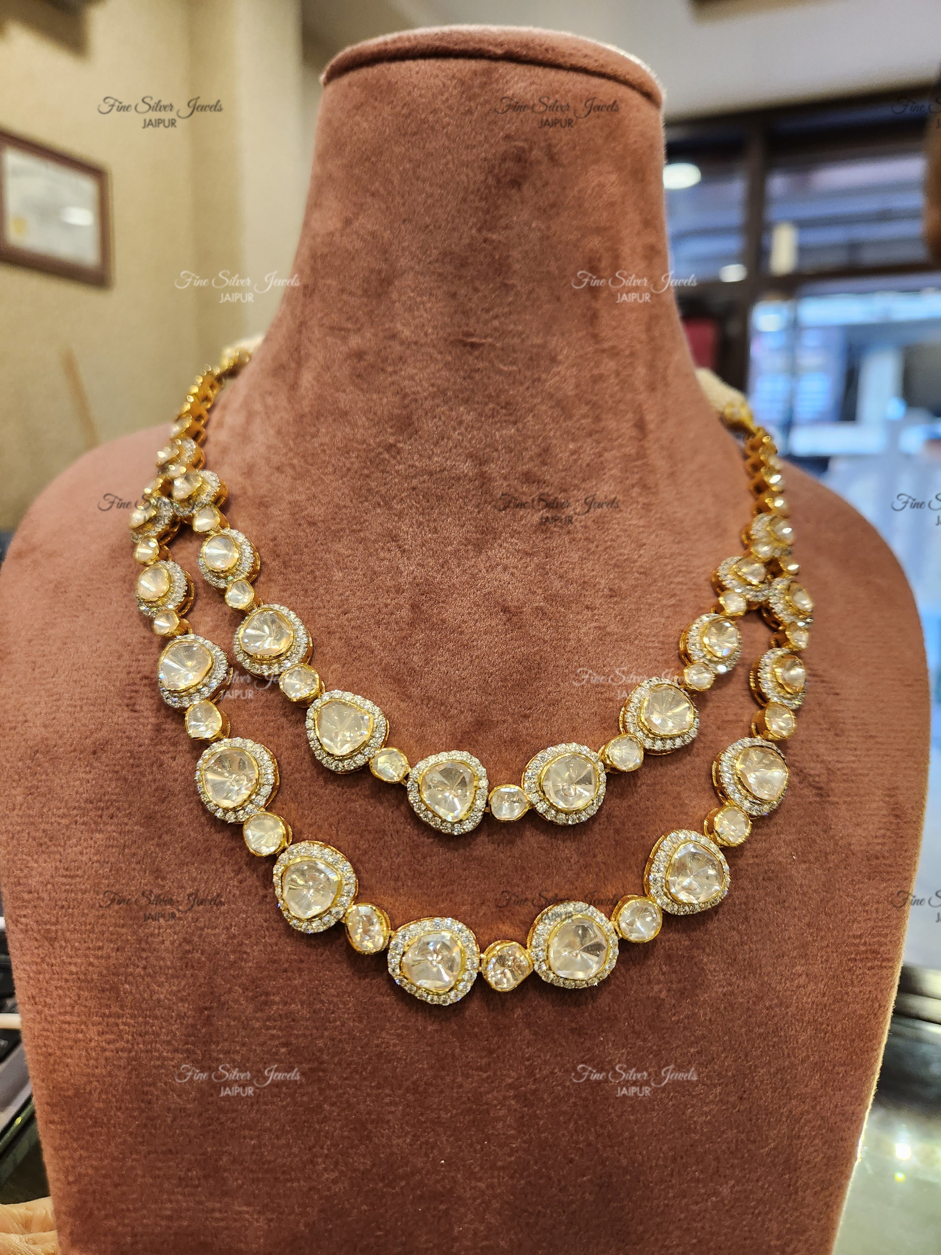 925 Silver Regal Polki Necklaces finesilverjewels