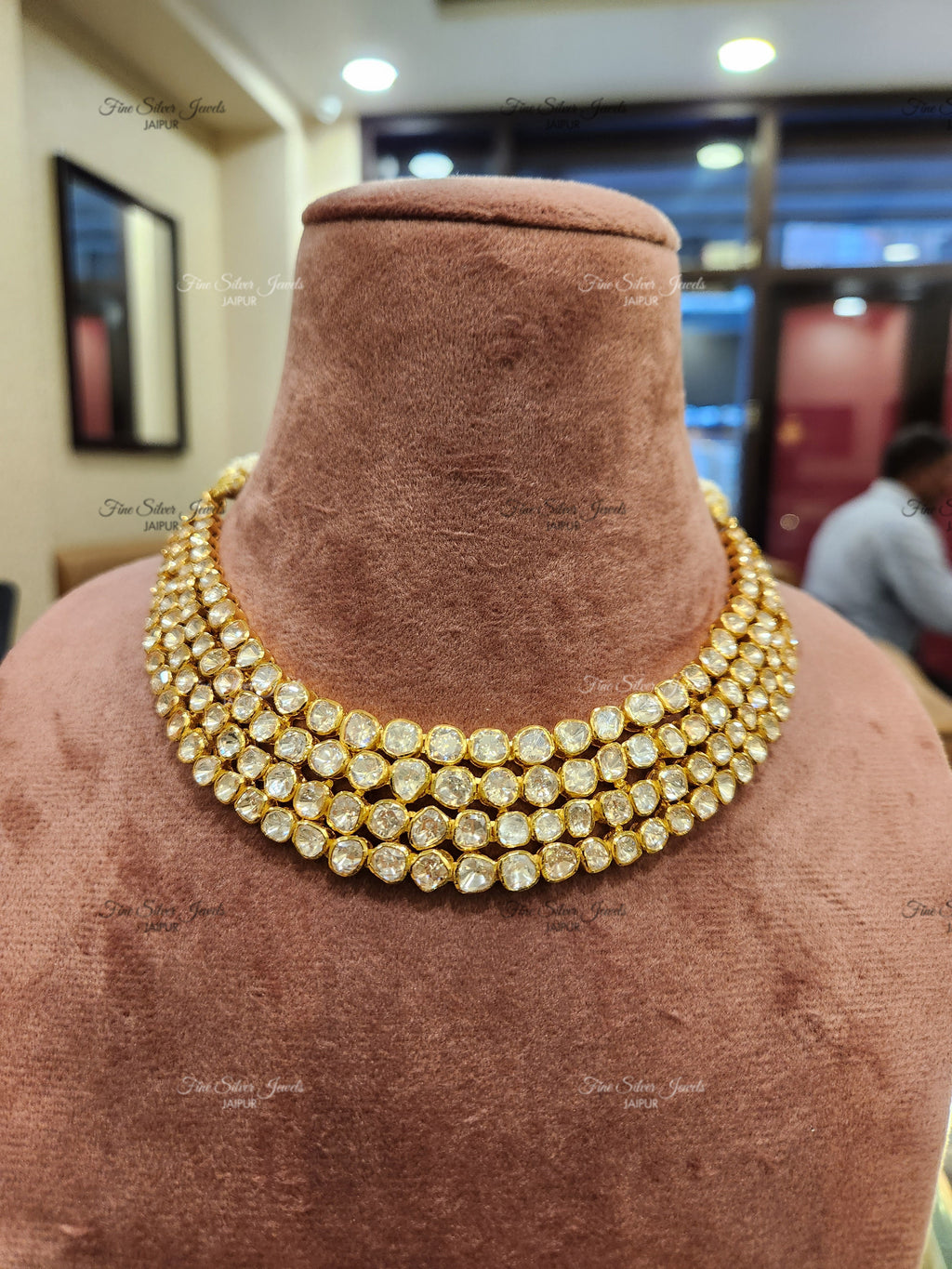 925 Silver Polki Necklace