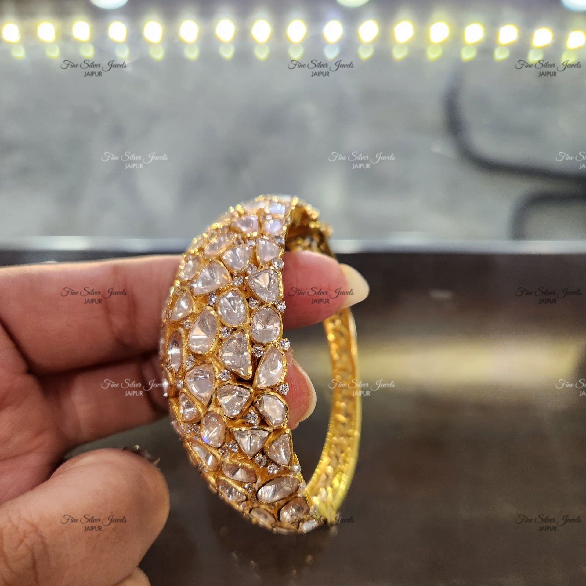 925 Silver Vaanya Polki Bracelet
