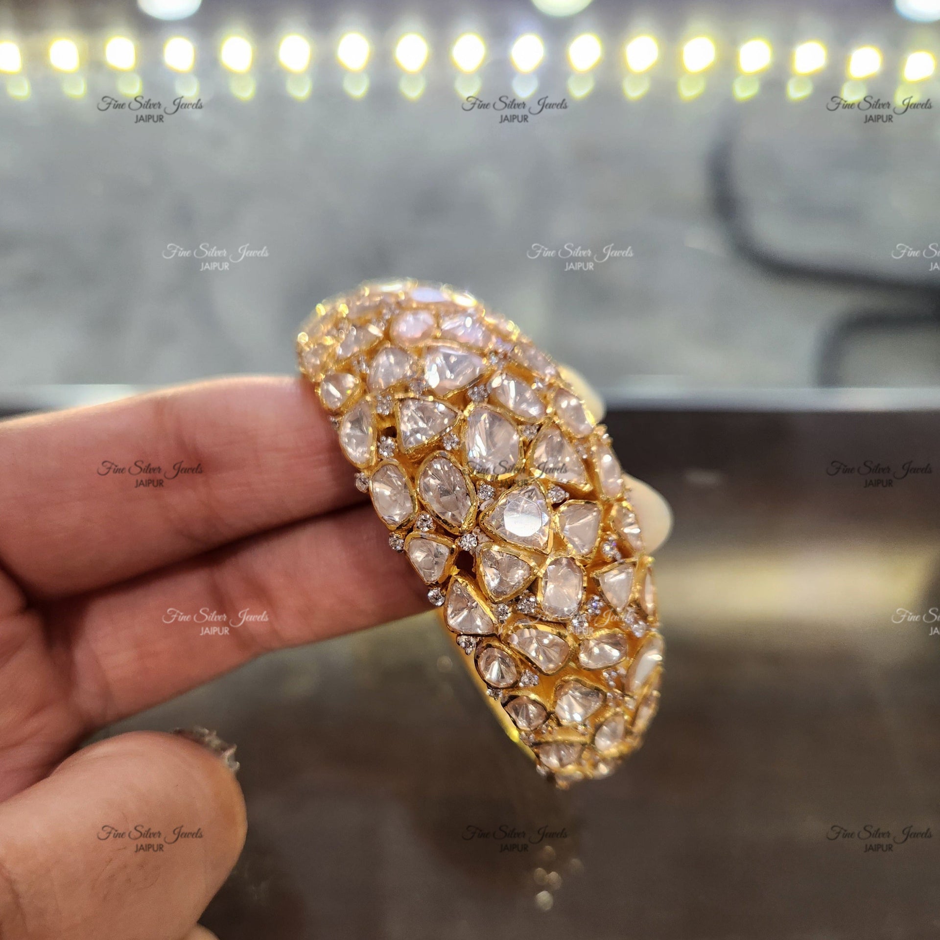 925 Silver Vaanya Polki Bracelet